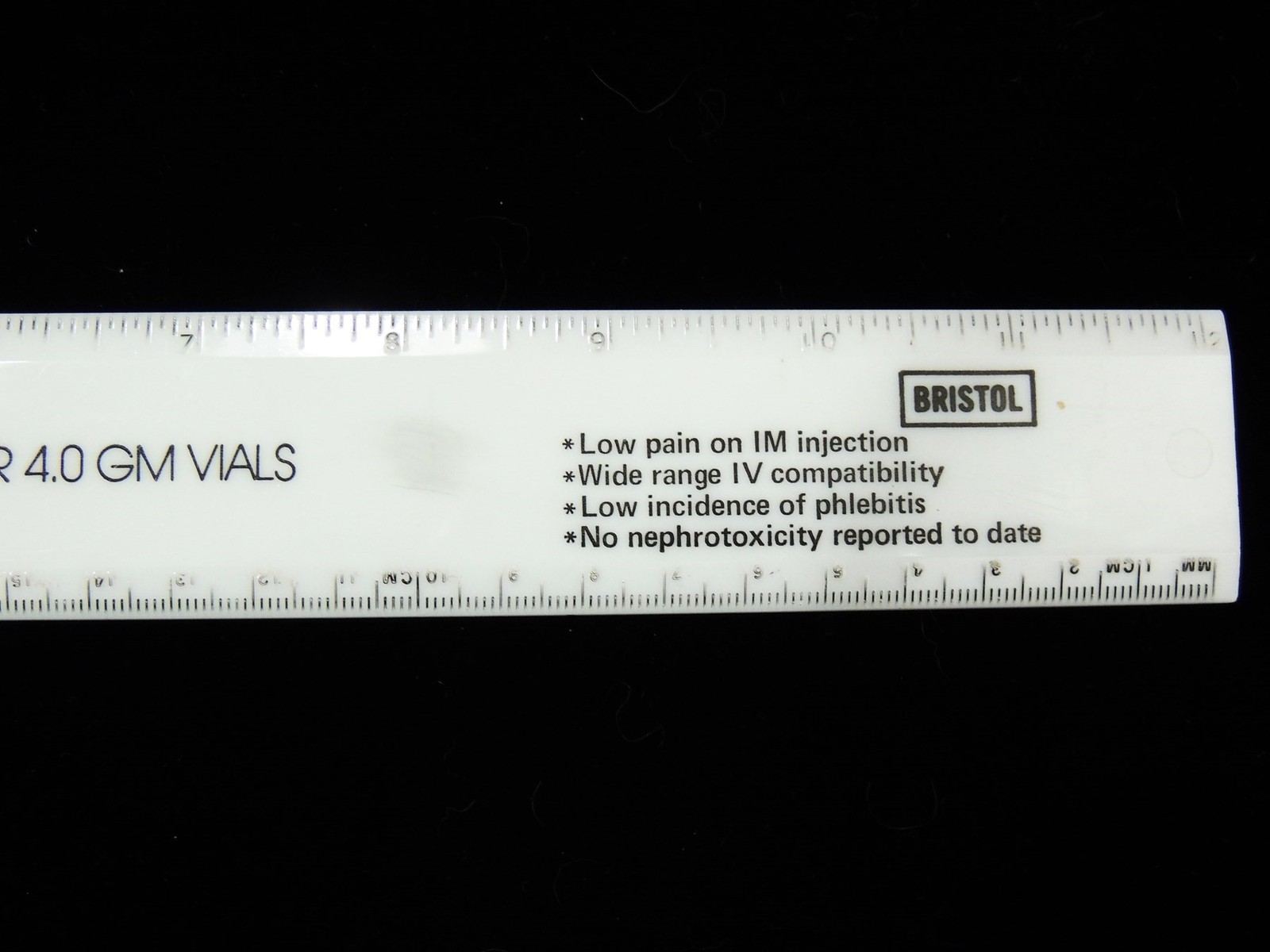 Eli Lilly Promotional 12″ Ruler Vintage Cefadyl IV/IM Collectible Cir 70s