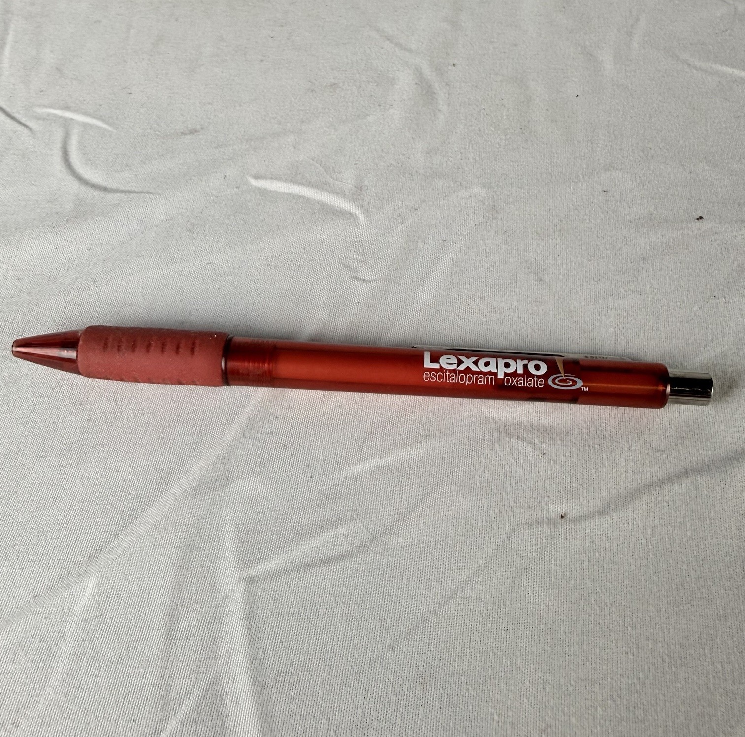 Lexapro Advertising Pen Red Translucent Black Ink Doctor Drug Pharma Rep Ad