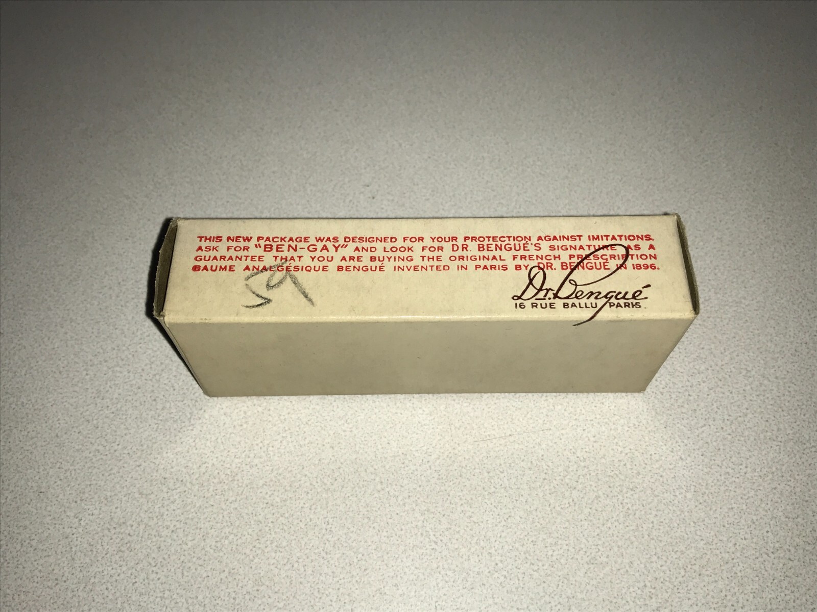 1939 Baume Bengue “Ben-Gay” Tube in Original Box