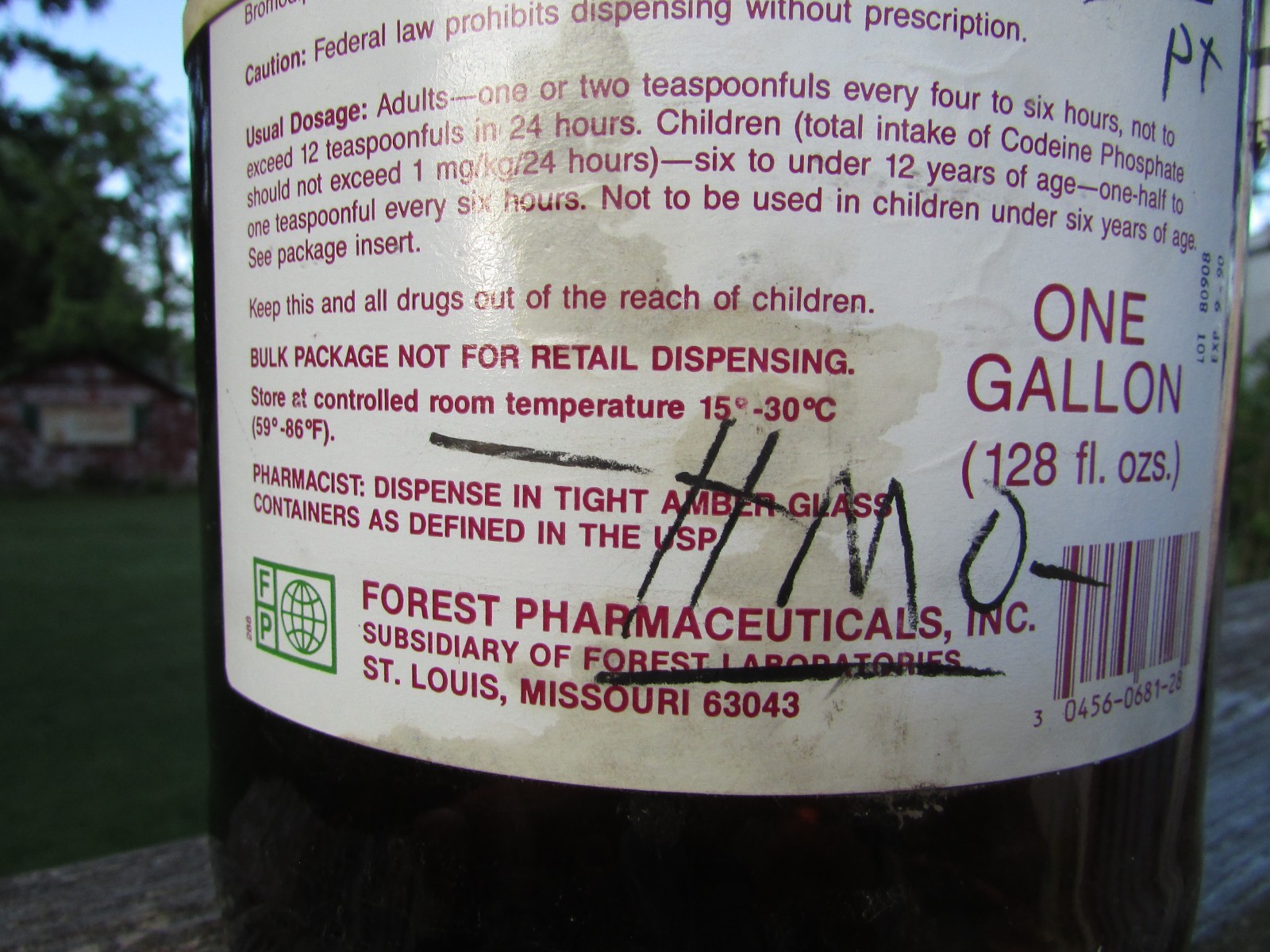 Empty AMBENYL Cough SYRUP – 1 Gallon JUG – EXPIRED in 1990 Great AUTHENTIC Piece
