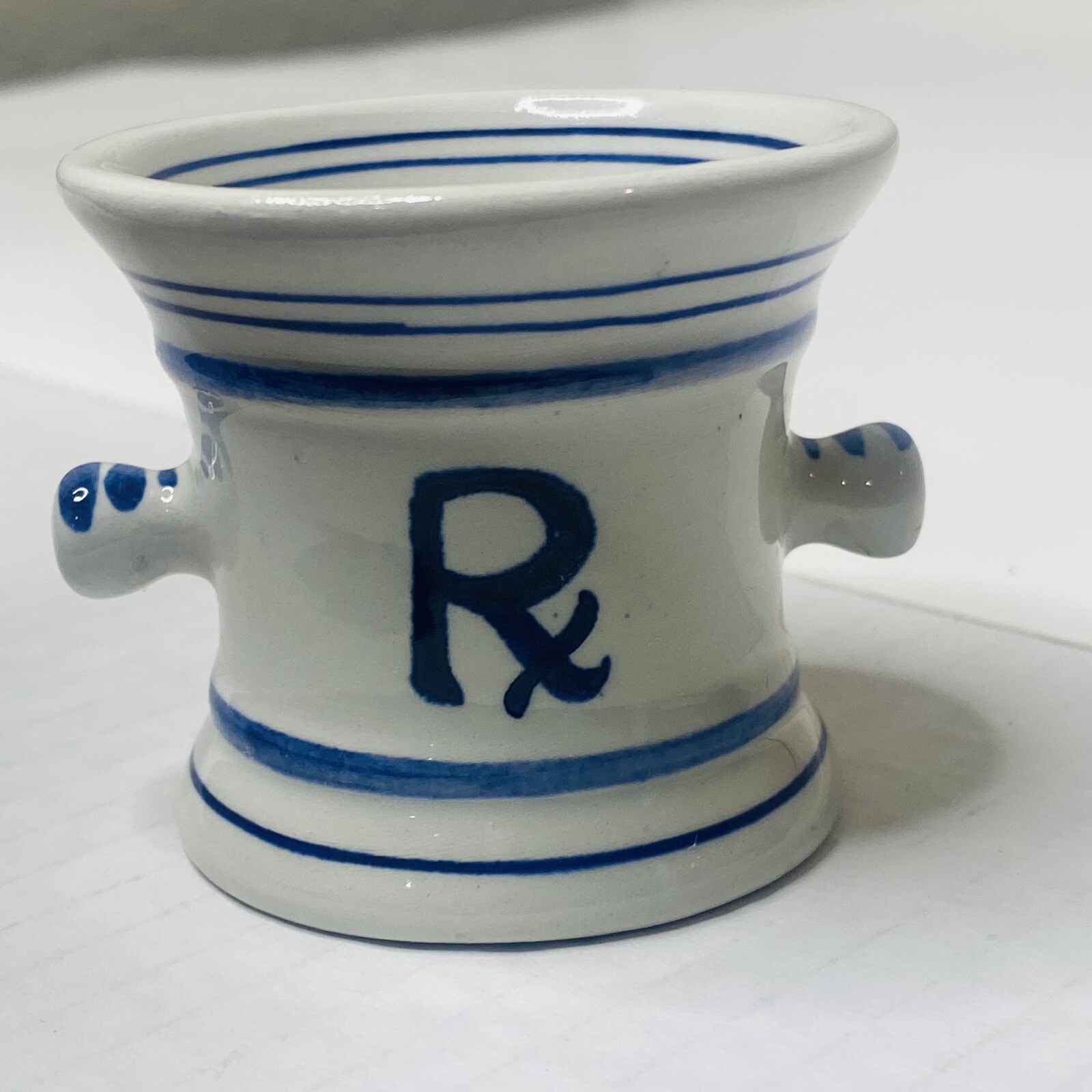 1960 Squibb Delfte Holland Mortar – 2″ High X 2.5″ Small Blue Vtg