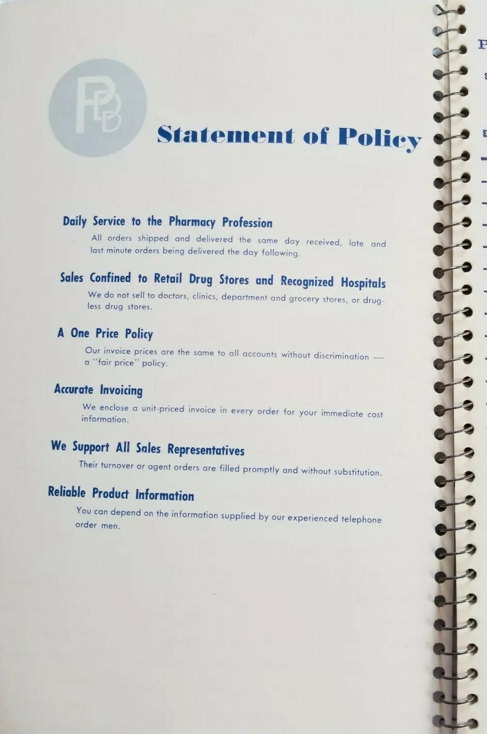 Pacific Drug Distributors Pharmacy Medical Want Book Spiral Notepad Vintage