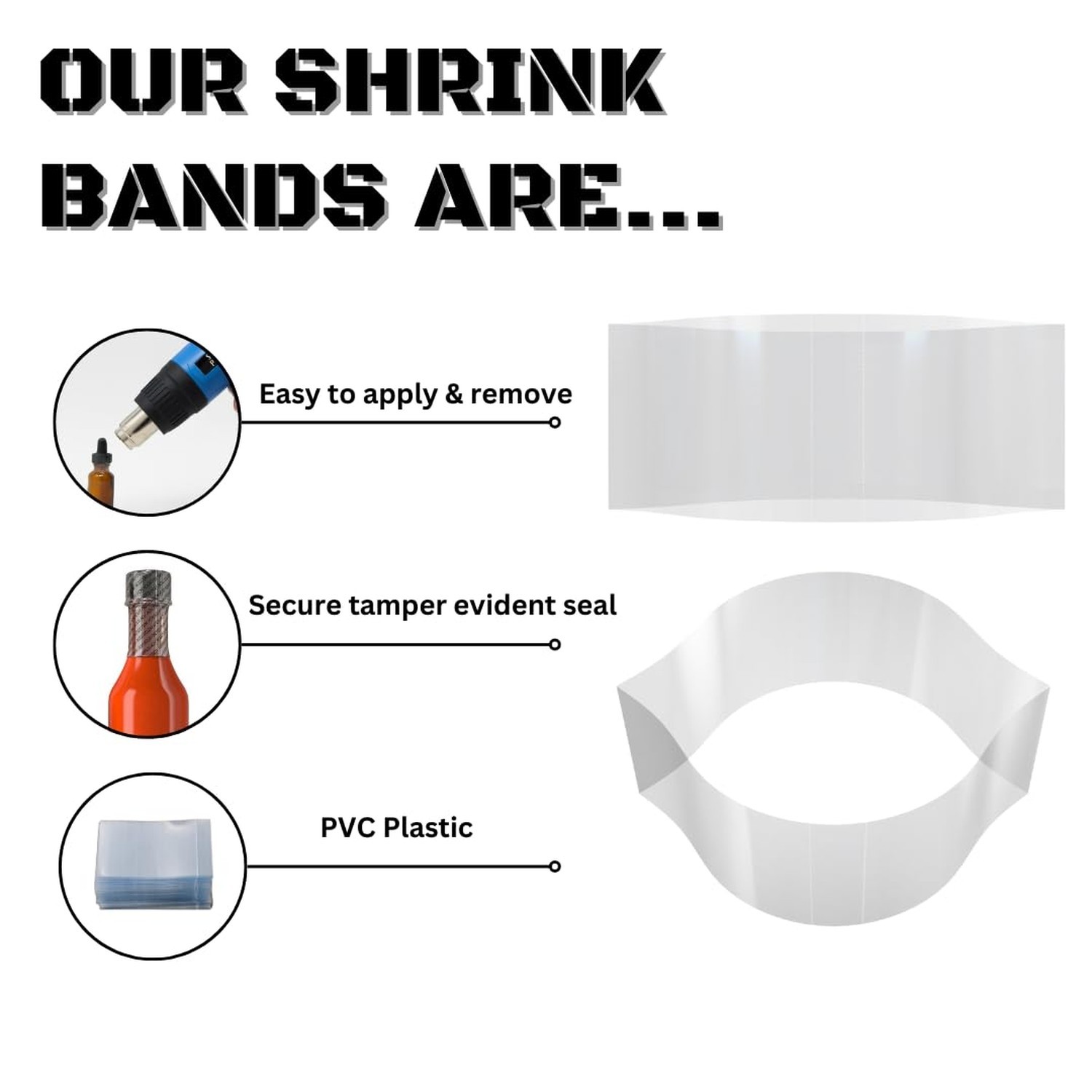 86 x 56 mm Clear Perforated Shrink Band for Spice Jars, Cosmetic Jars & Small…
