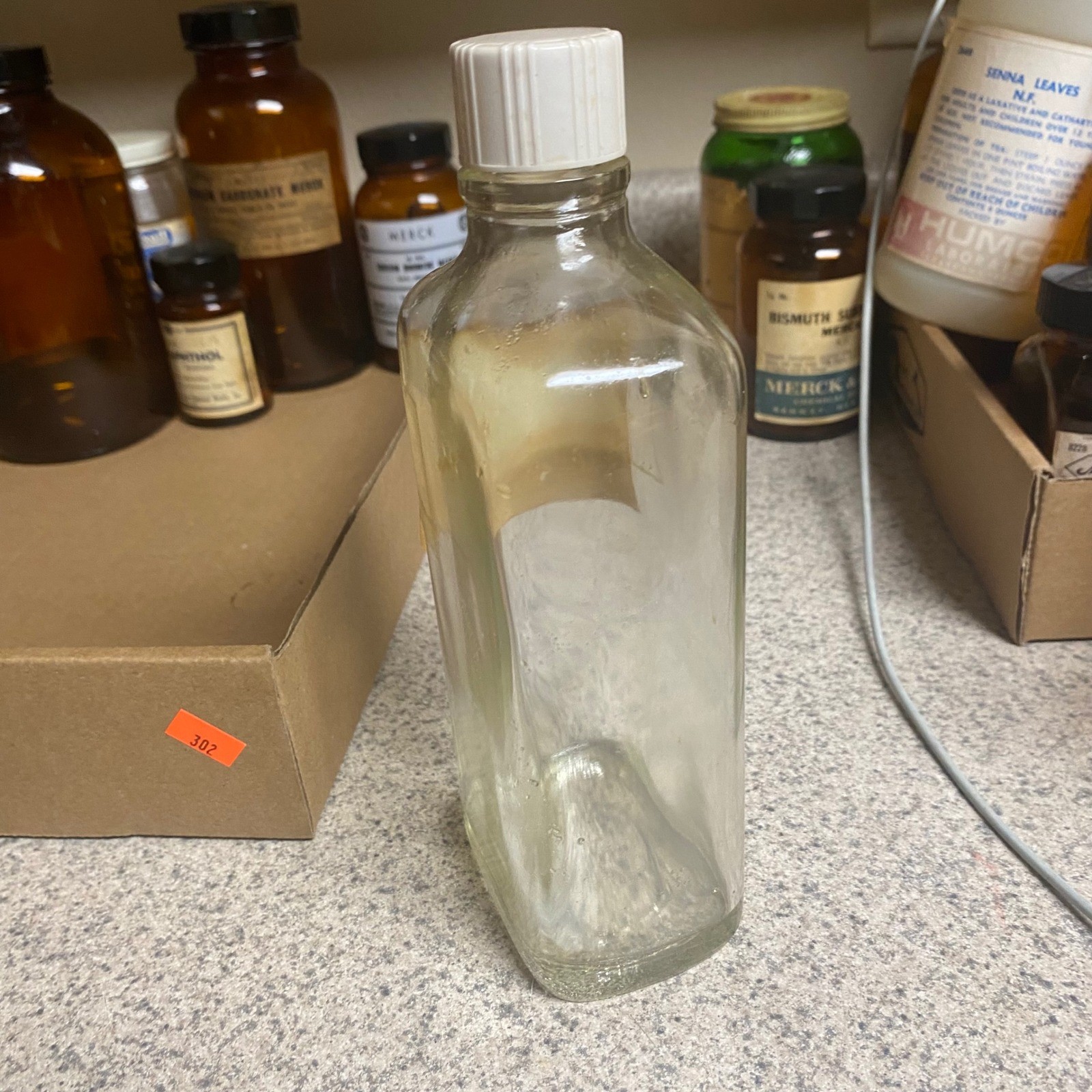 Vintage Rexall Camphorated Oil Glass Apothecary Bottle Belleau Drug Green Bay WI