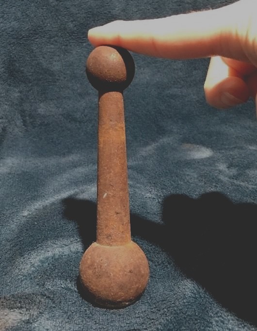 Antique Mortar Bowl & Iron Pestle Pharmacist Thomas Maddock Sons Acid Proof USA