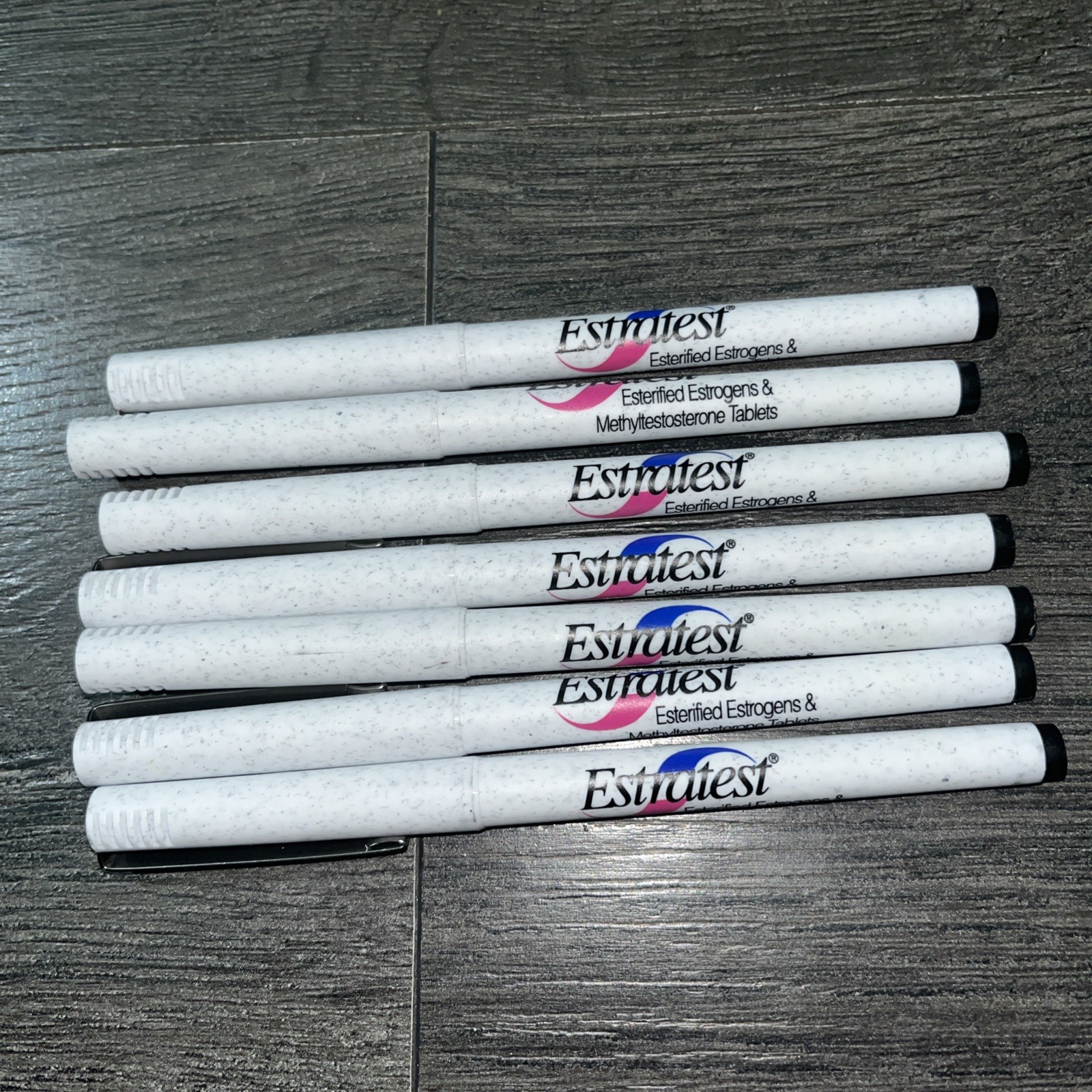 Estratest Lot Drug Pharmaceuticals Black Ink Pen Promo Vintage Pharma