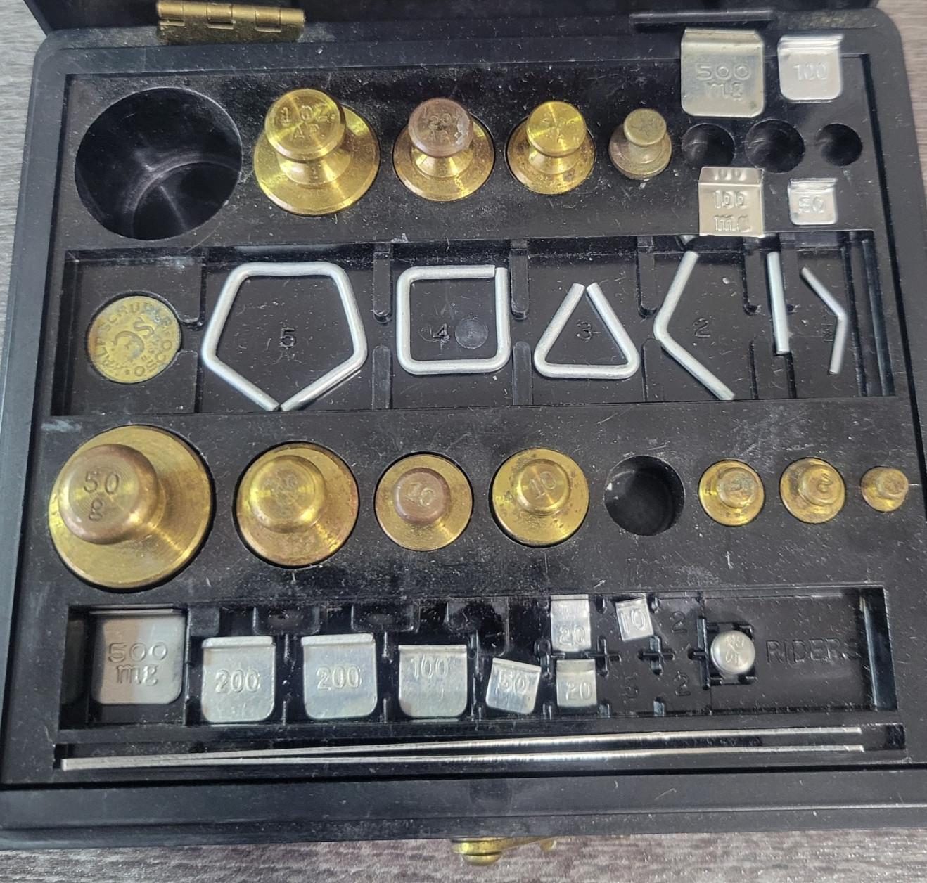 Vintage Bristol Myers Set of Pharmacutical Brass Weights in Original Box