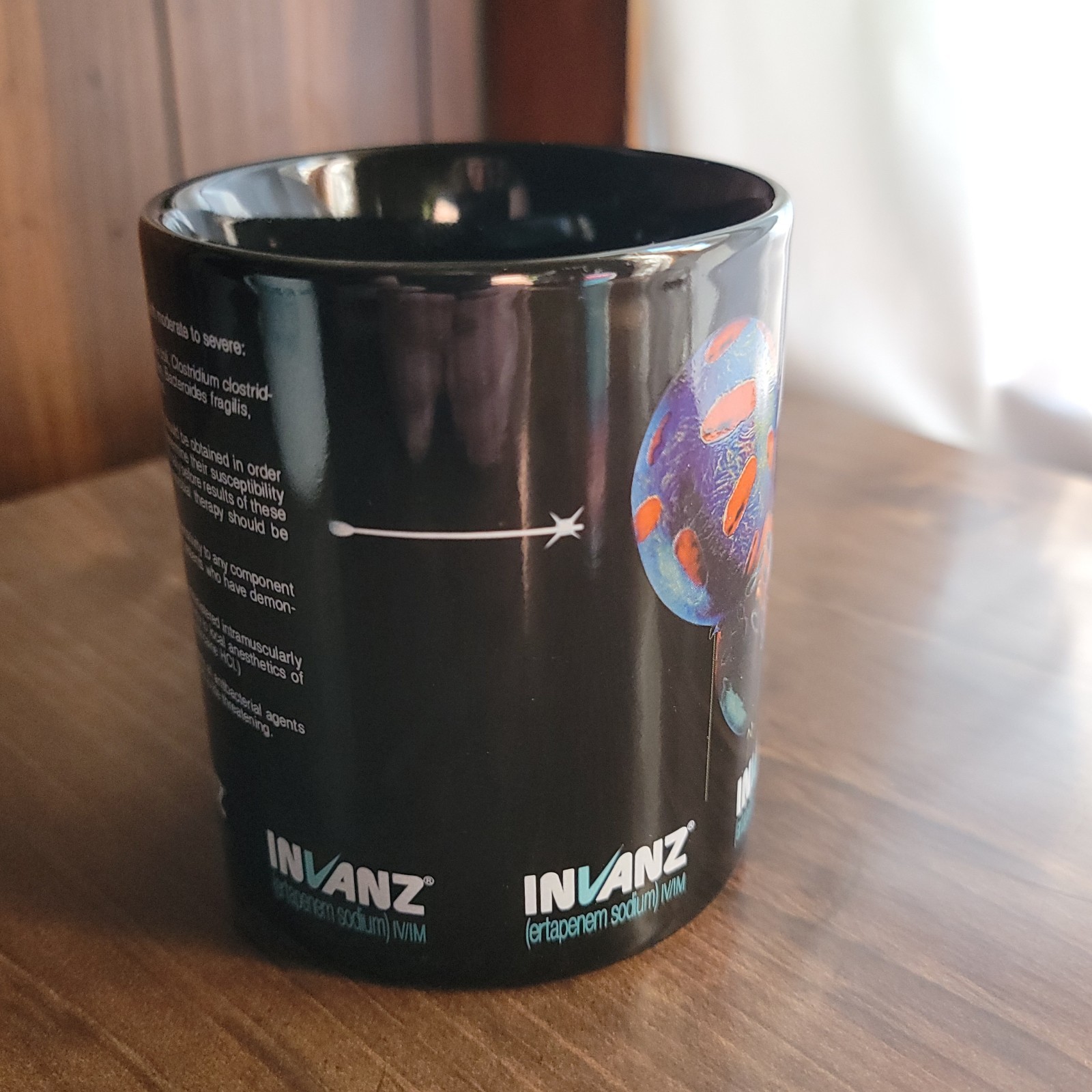 Pharmaceutical Drug Rep Coffee Mug Cup w/ Colorful Bacteria Image, Merck & Co