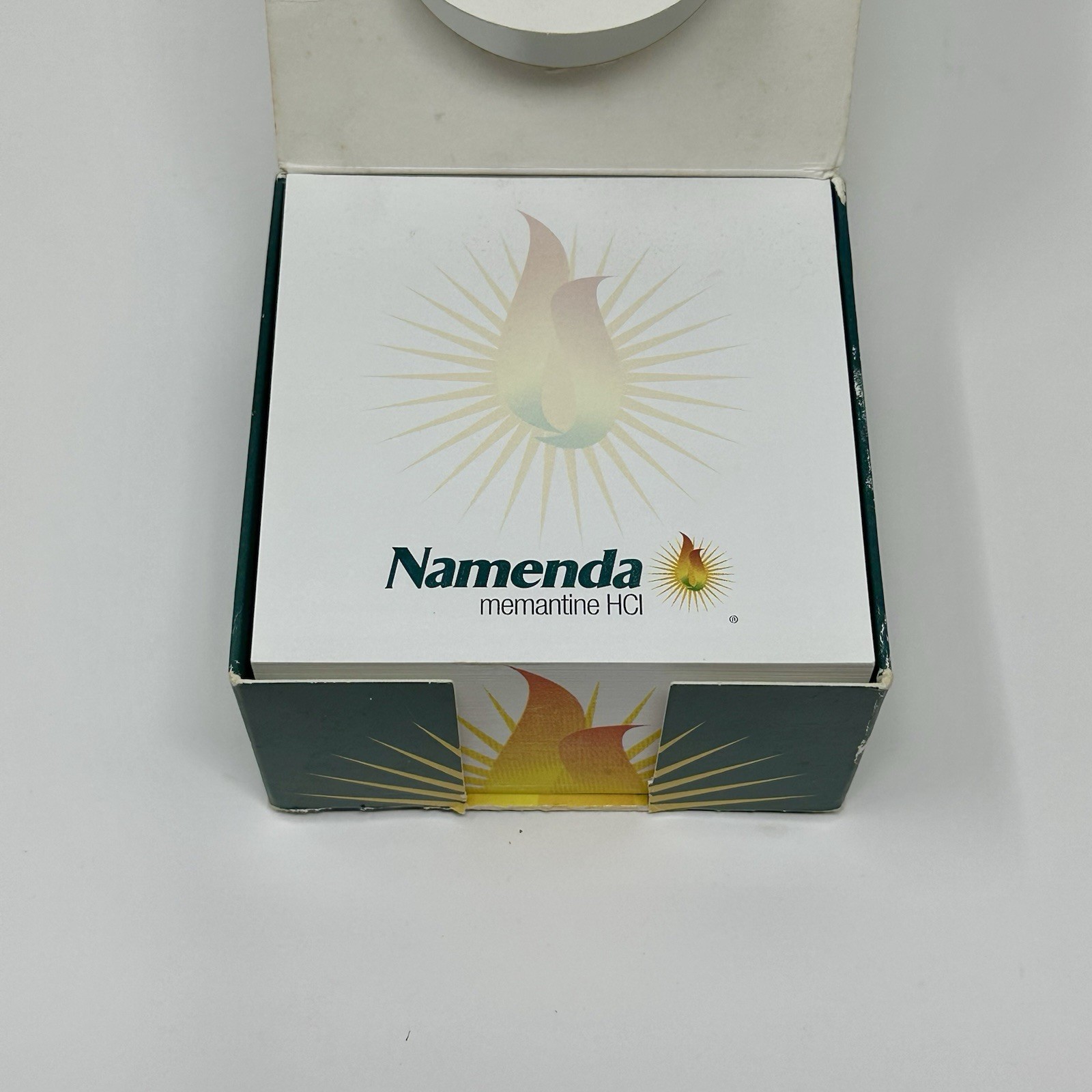 Vintage NAMENDA Pharmaceutical Drug Rep Post-It Note Pad Cube