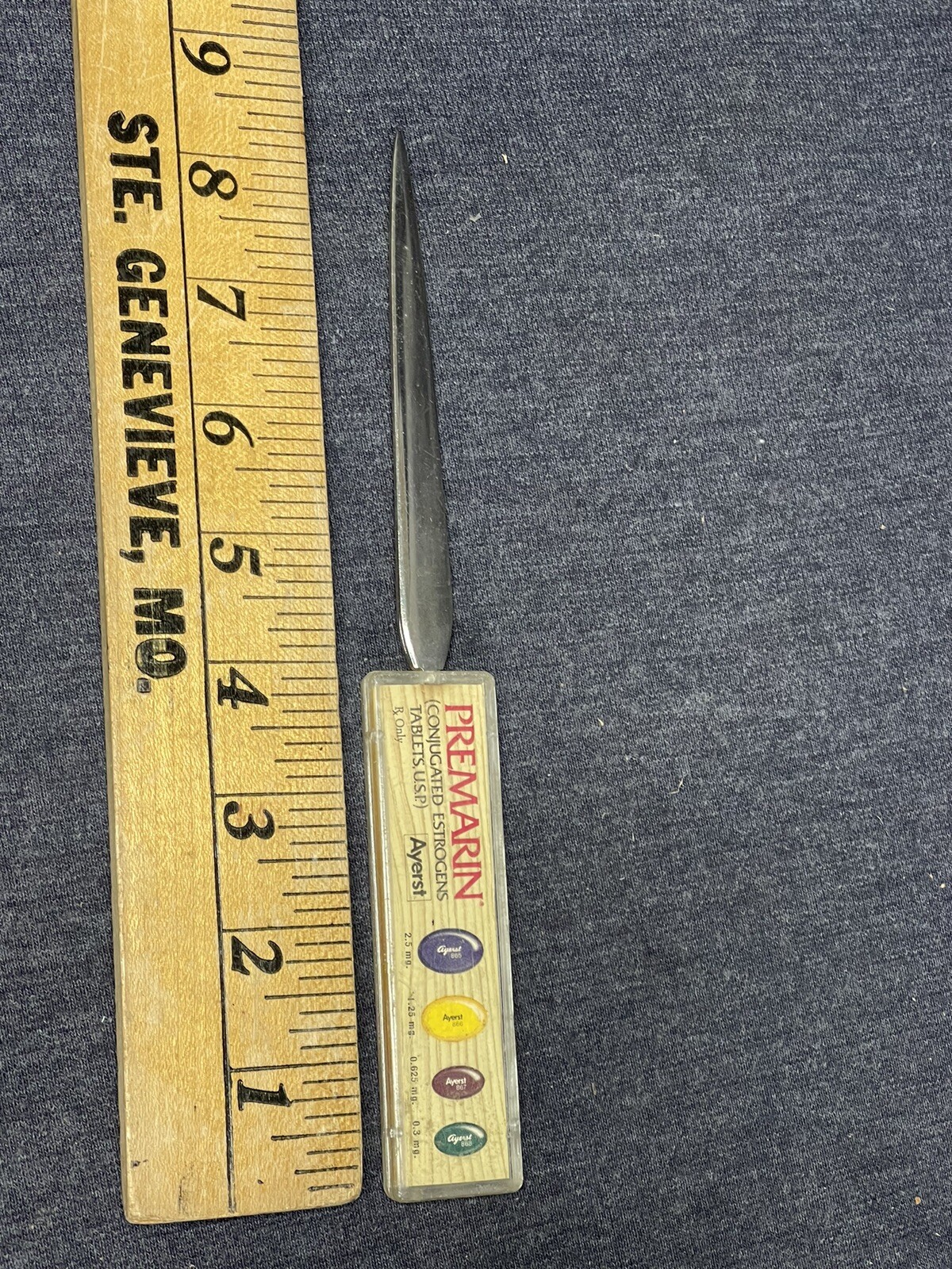 Letter Opener Premarin Ayerst Conjugated Estrogens Tablets Vintage Advertising