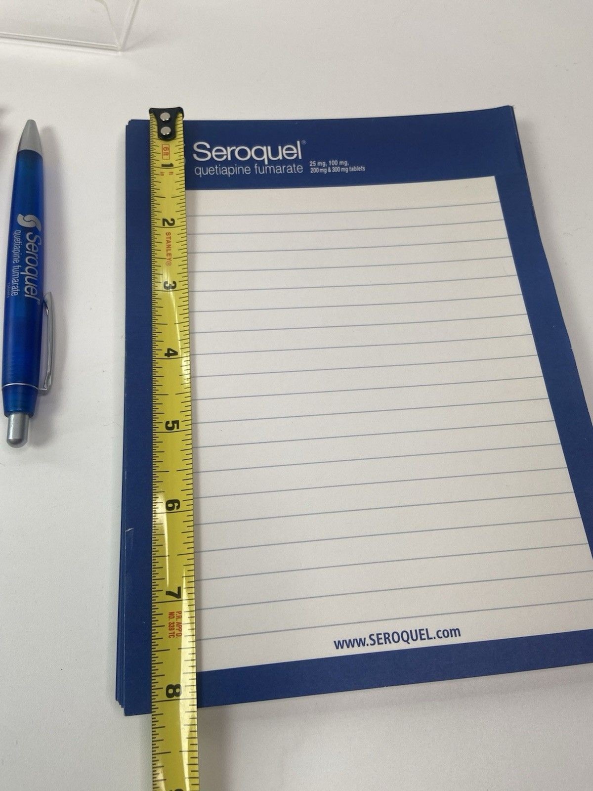 Drug Rep Seroquel Paper Notepad Collectible Pens Plastic Unique Pharmaceutical