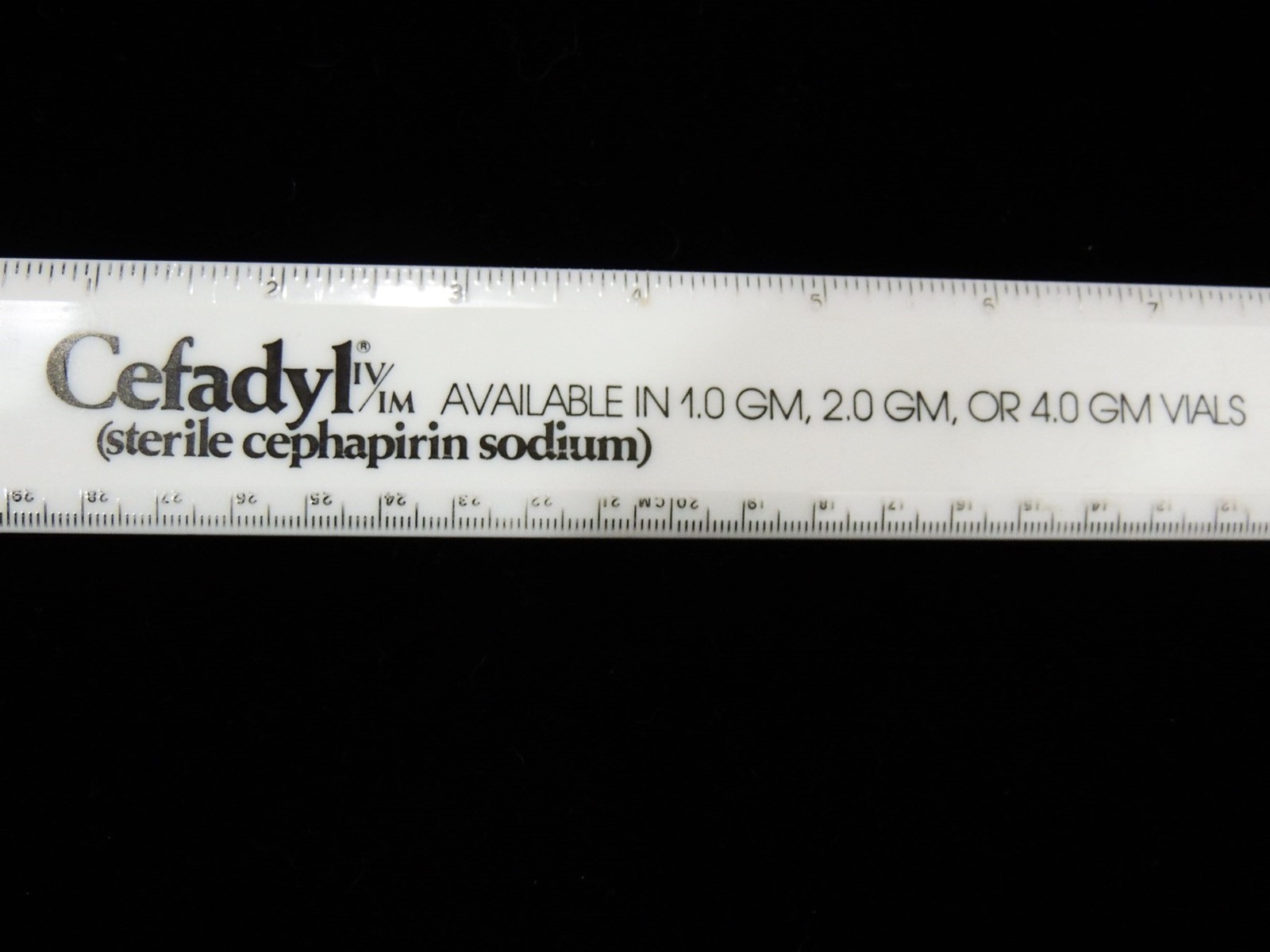 Eli Lilly Promotional 12″ Ruler Vintage Cefadyl IV/IM Collectible Cir 70s