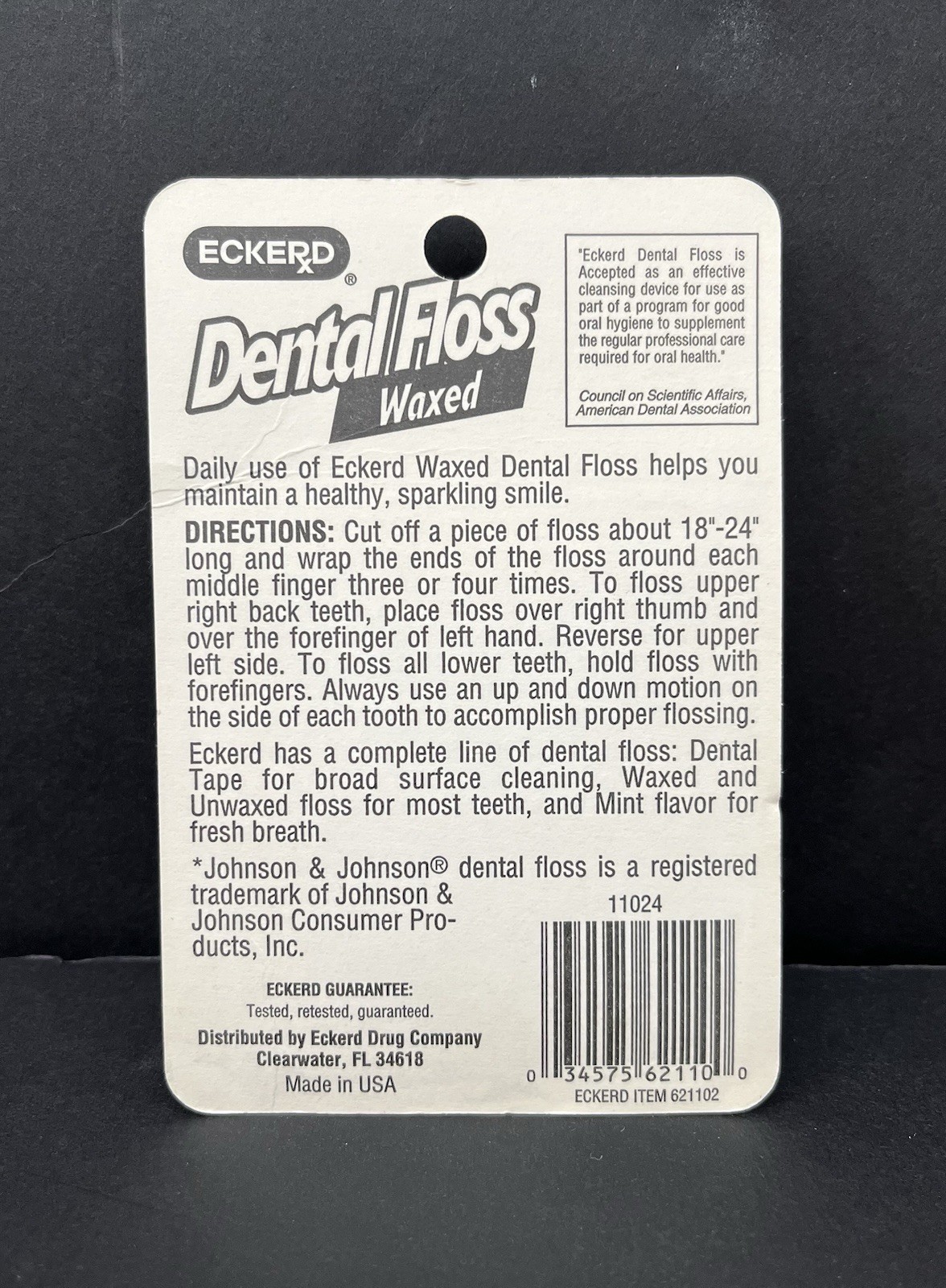 NEW Vintage Eckerd Drug Store Waxed Dental Floss (100 yd) + Cotton Swabs (72)
