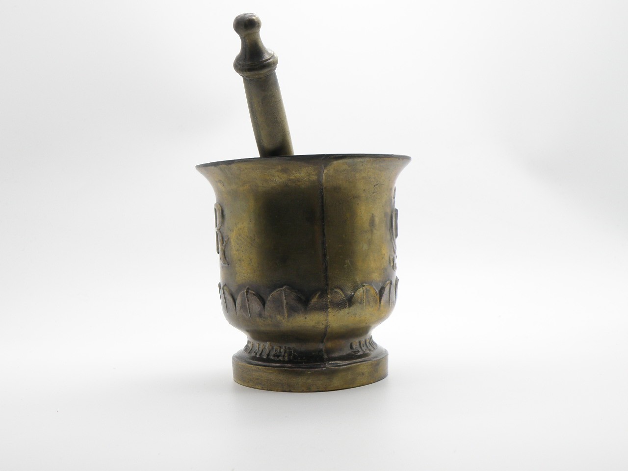 Vtg Brass Mortar & Pestle USP Rx Est 1820 150th Anniversary Schering Pharmacopia