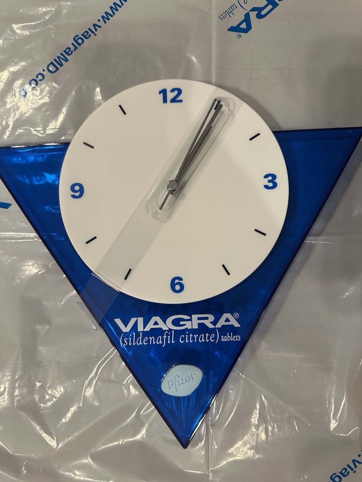 Rare Viagra Blue Pill Wall Clock Promotional Pharmaceutical Pfizer