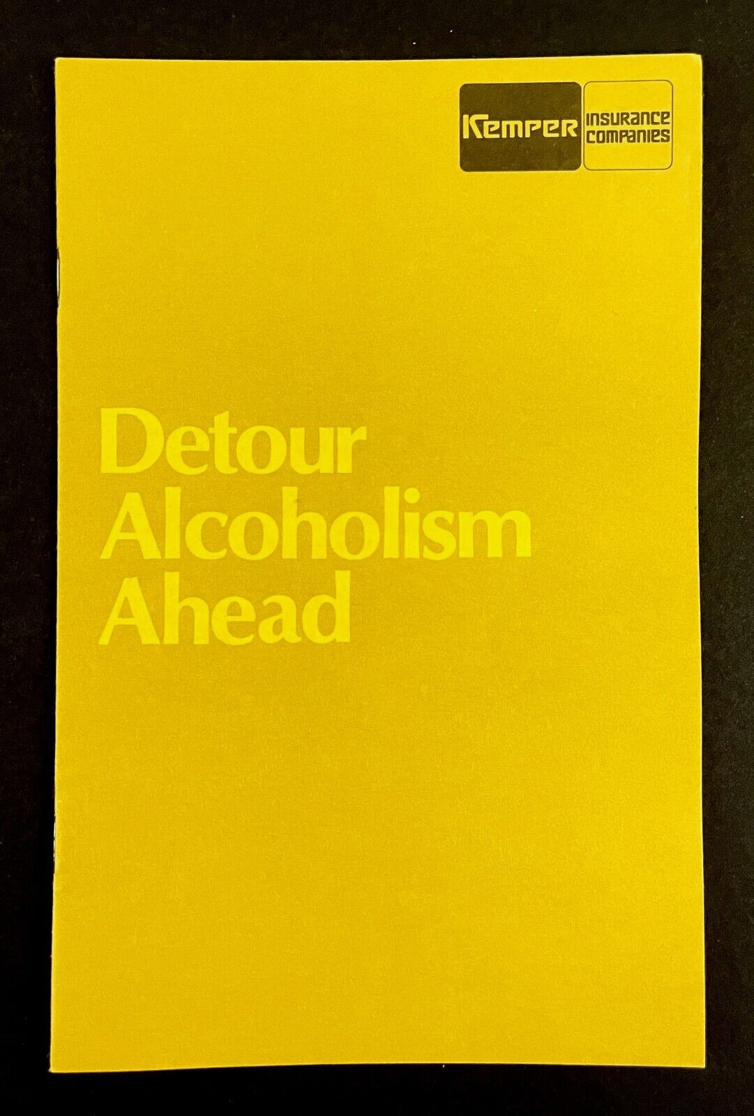 1976 Detour Alcoholism Ahead Kemper Insurance Co Vintage Alcoholic Sober Booklet