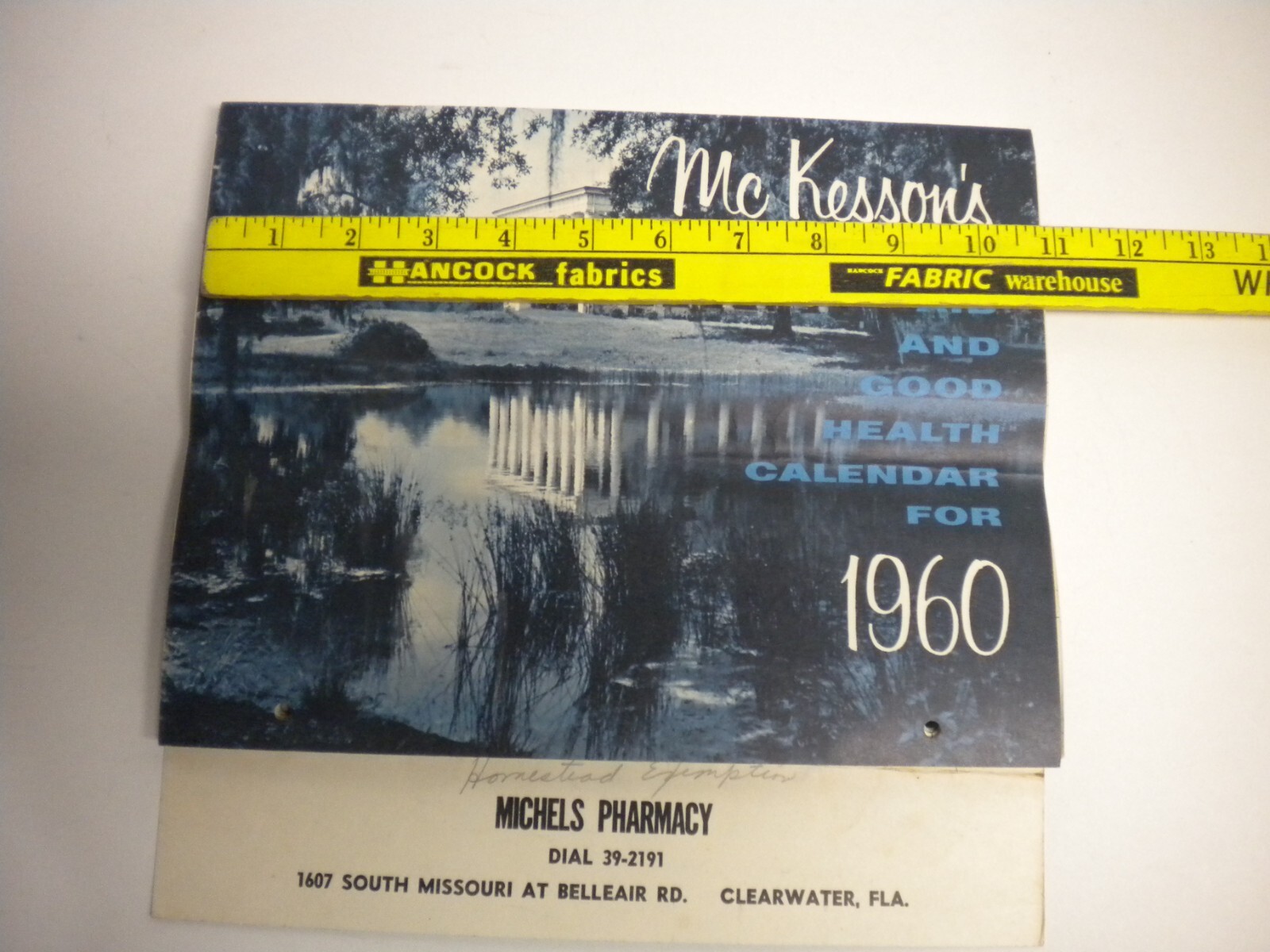 Vintage 1960 McKesson’s Medicine Calendar Michels Pharmacy Clearwater FL 60s VTG