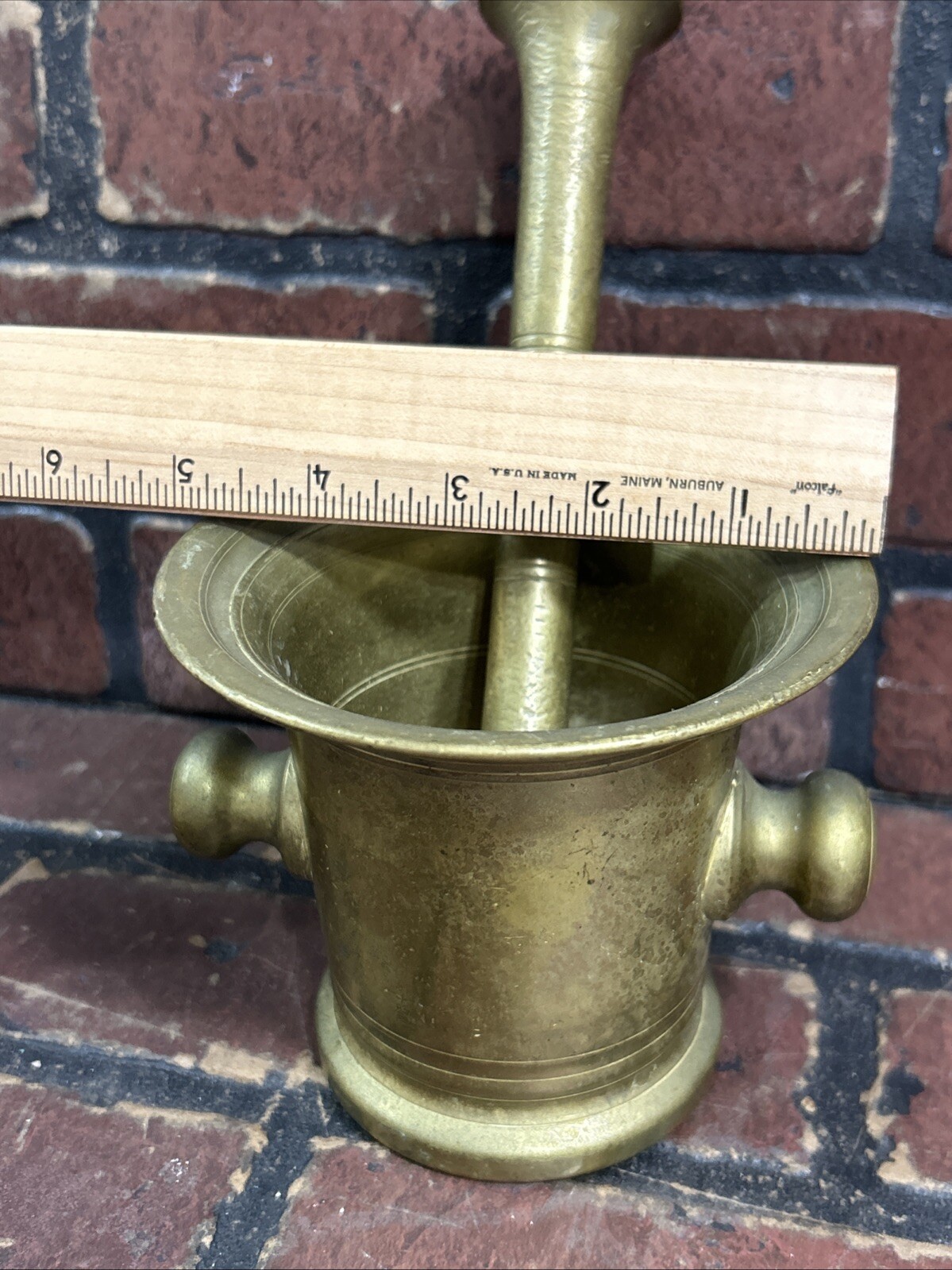 Antique Brass Mortar and Pestle