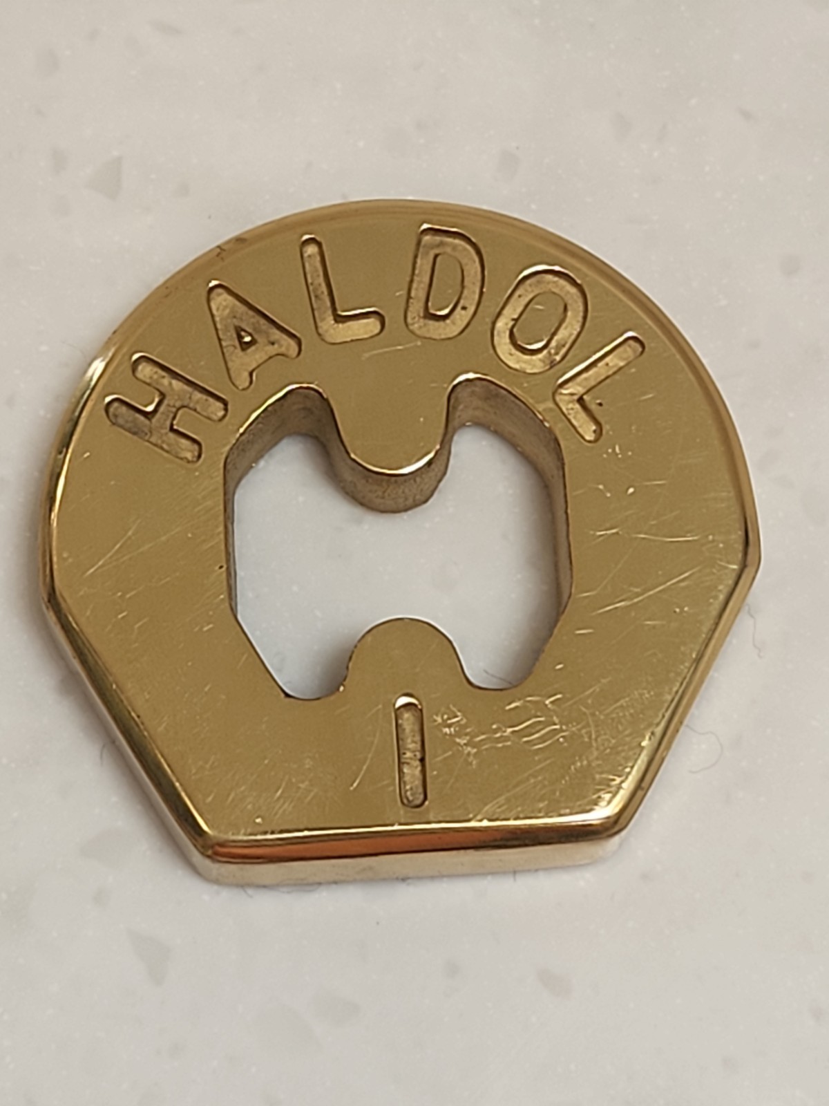 HALDOL Brass Paper Weight Vintage Pharmaceutical Promotional 2.75″x2.25″