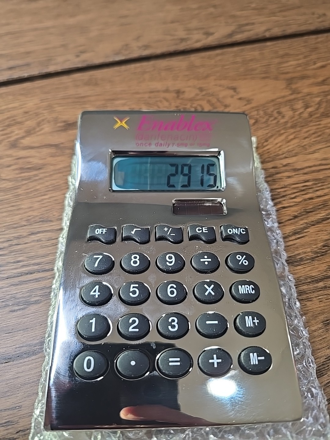 Enablex Calculator Drug Pharmaceutical Advertising Promotional Works