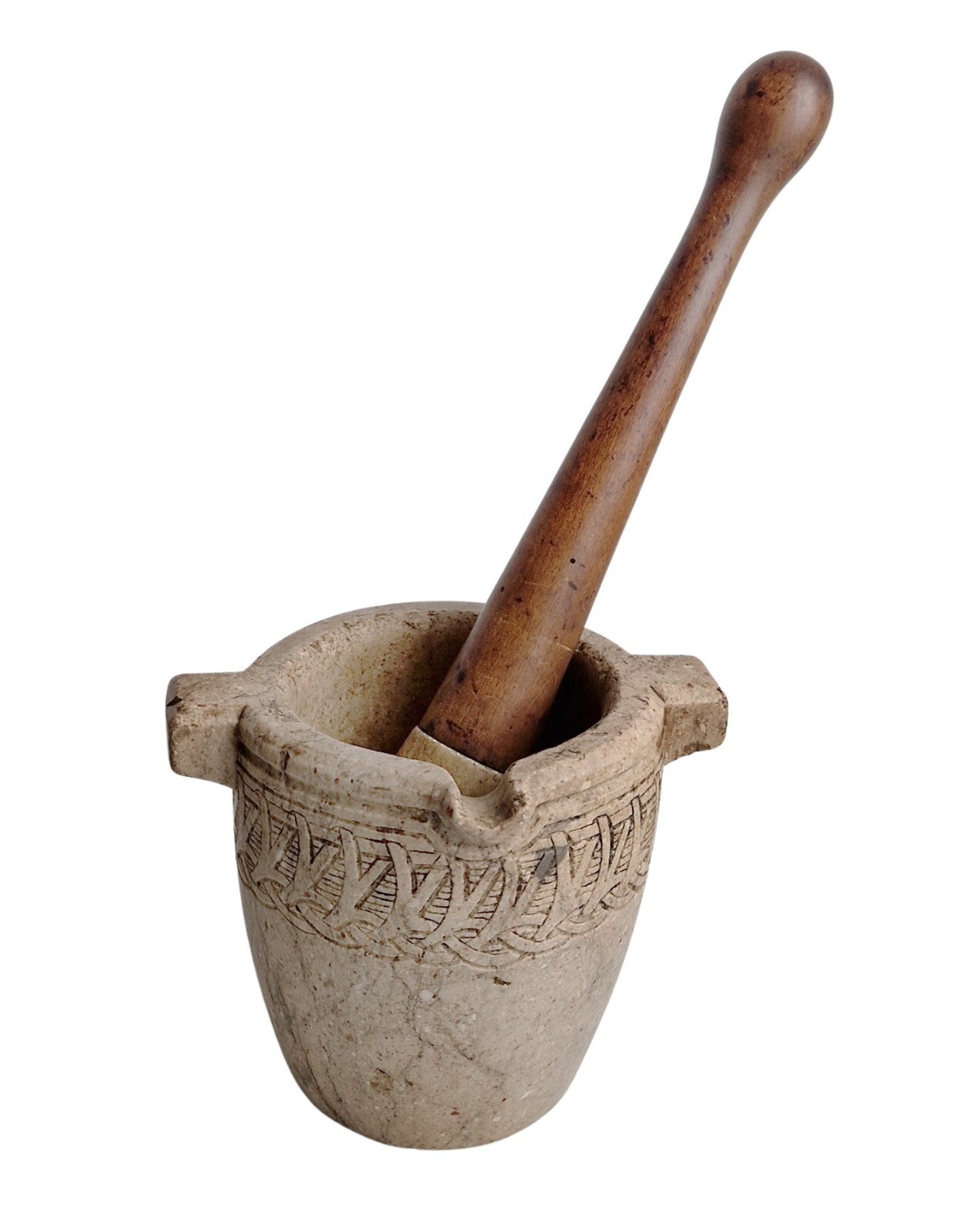 Art Nouveau Stone Mortar with Pestle around 1900 (# 17414)
