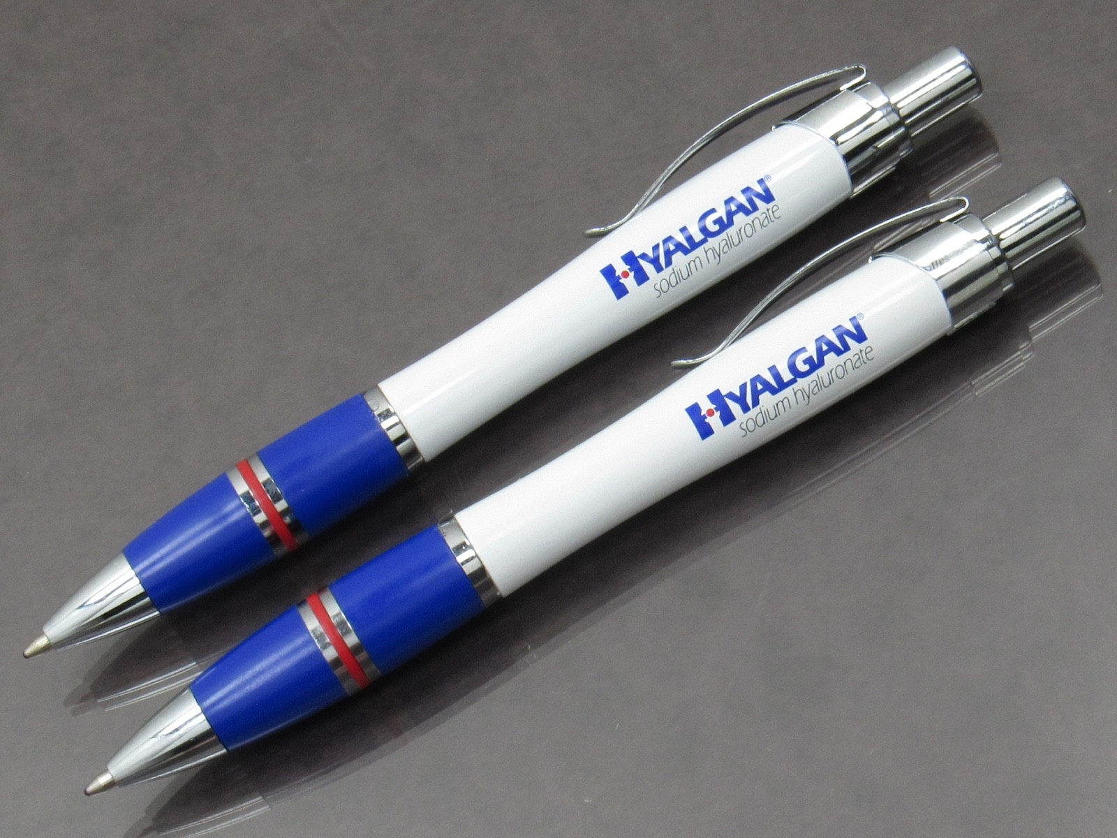 Hyalgan Lot 2 Metal Clad PENS Drug Rep Pharmaceutical Promo Medical Advertising