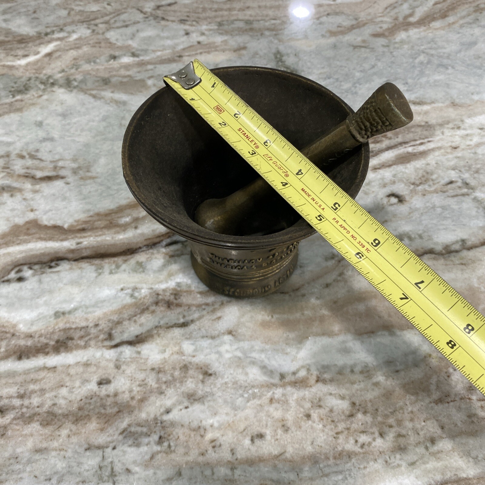 Vintage Pharmacy Mortar & Pestle Bicentennial 1976 Celebration Liberty Bell