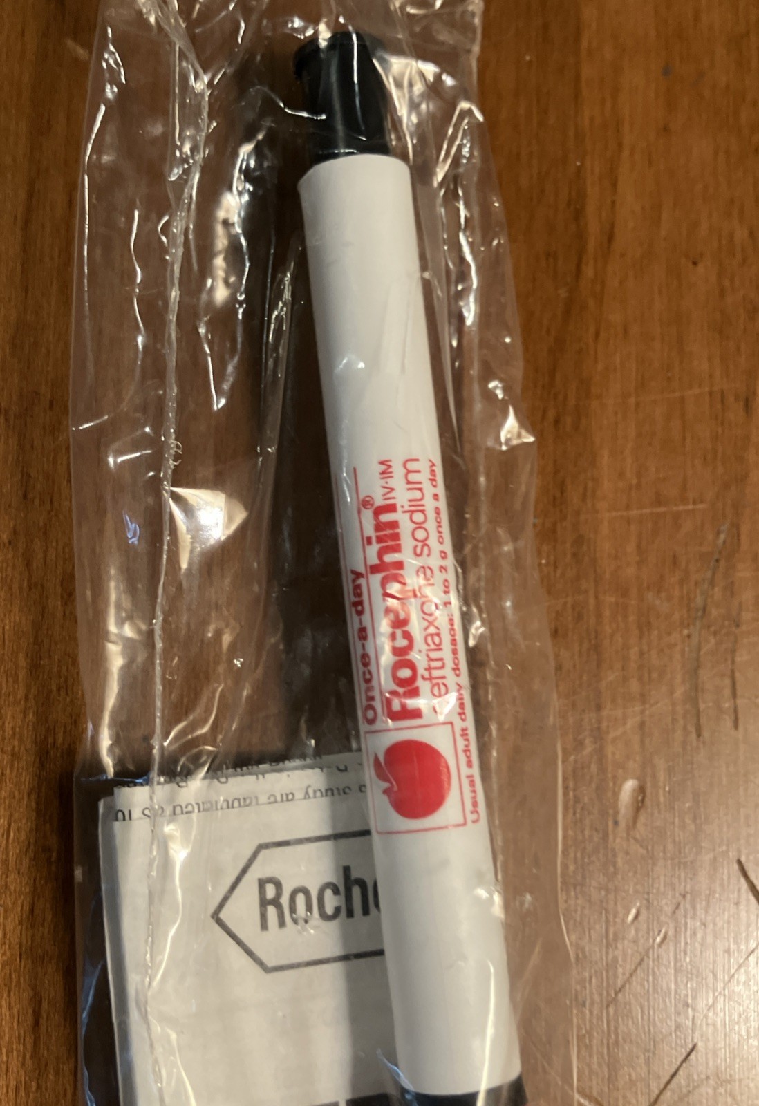 Vintage Rocephin Injection Pharmaceutical Drug Rep Pen New Once-A-Day Roche