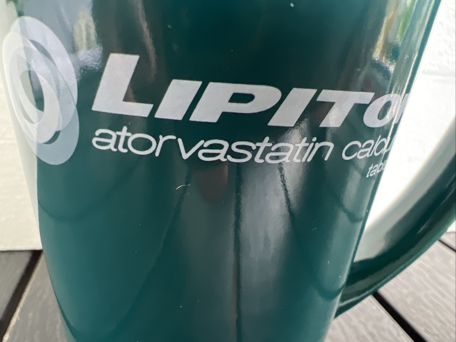 Tall Teal Lipitor Mug Cup Drug Rep Pharmaceutical Promo Medical Advertising 16oz