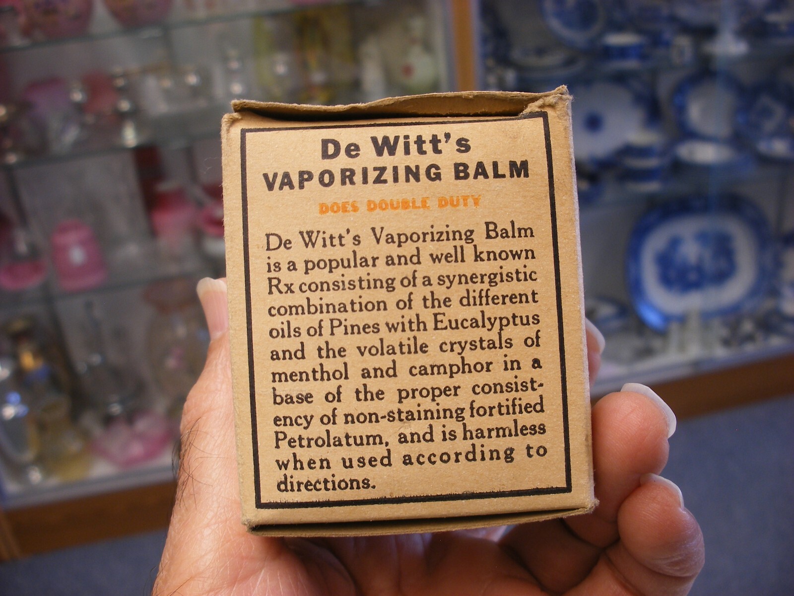 Vintage Medical Remedy Pharmacy Quack Cure – DeWitt’s Vaporizing Balm – Empty