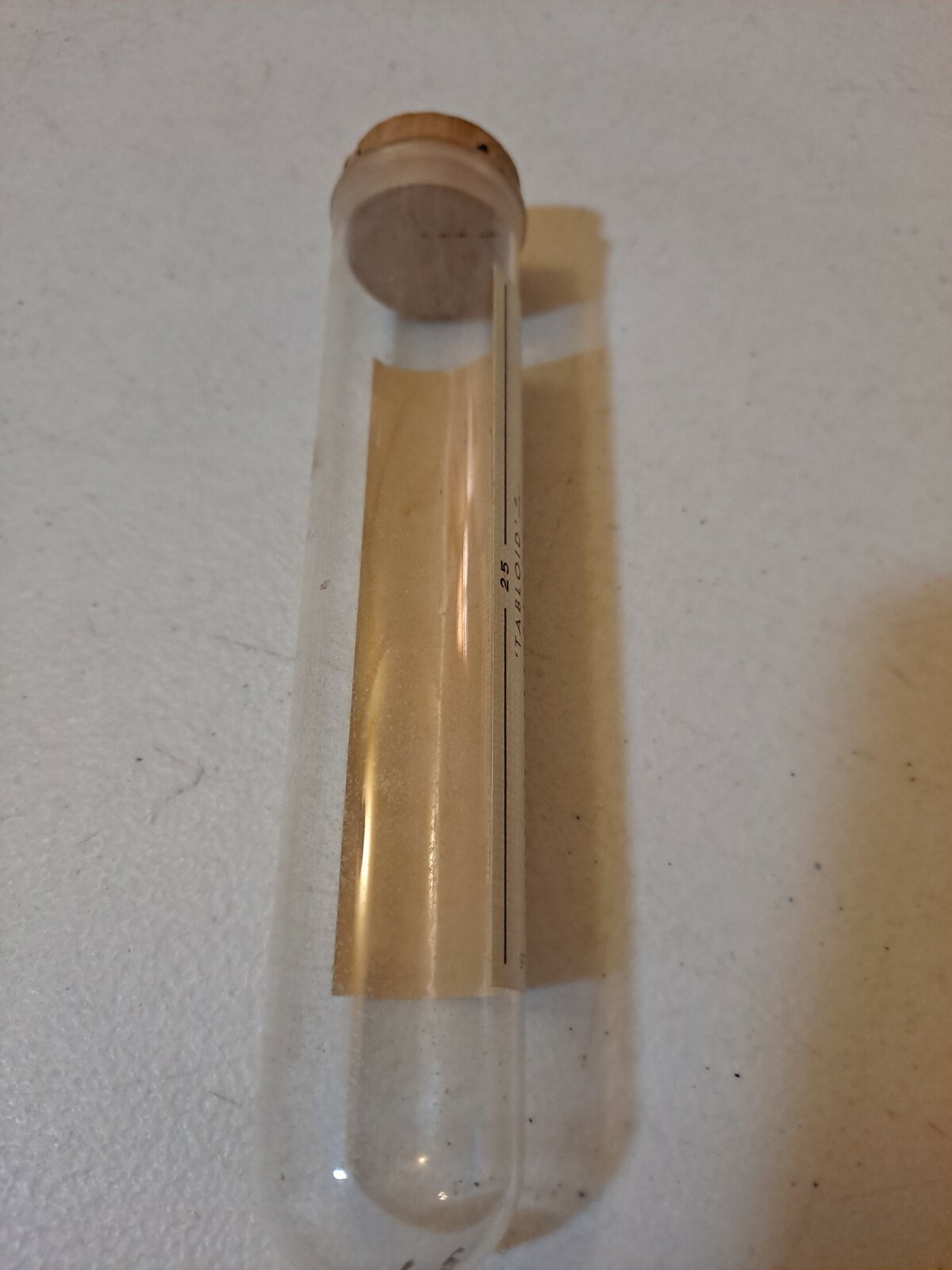 Vintage Pharmacy Sodium Tablets Glass Vial With Cork Paper Label