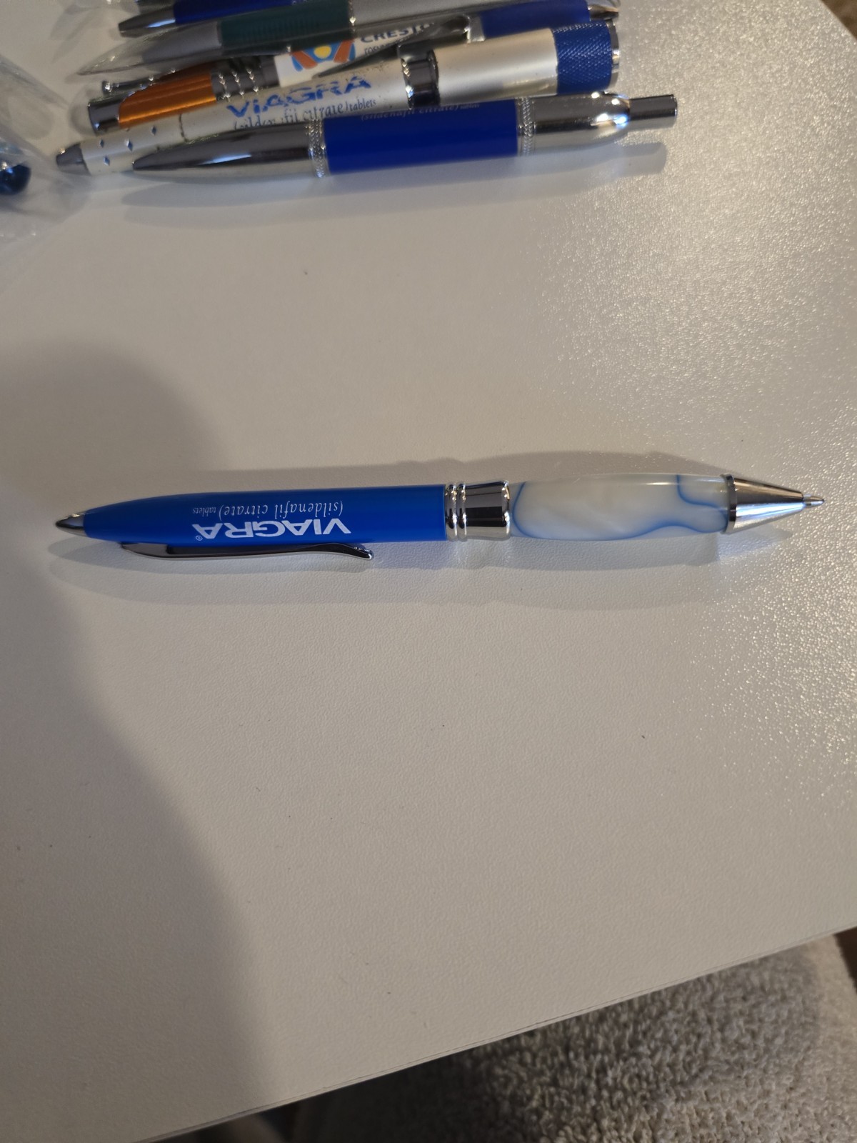 Vintage Pharmaceutical Drug Rep Pen Lot Of 11, 5 Are VIAGRA PENS *NOT TESTED*