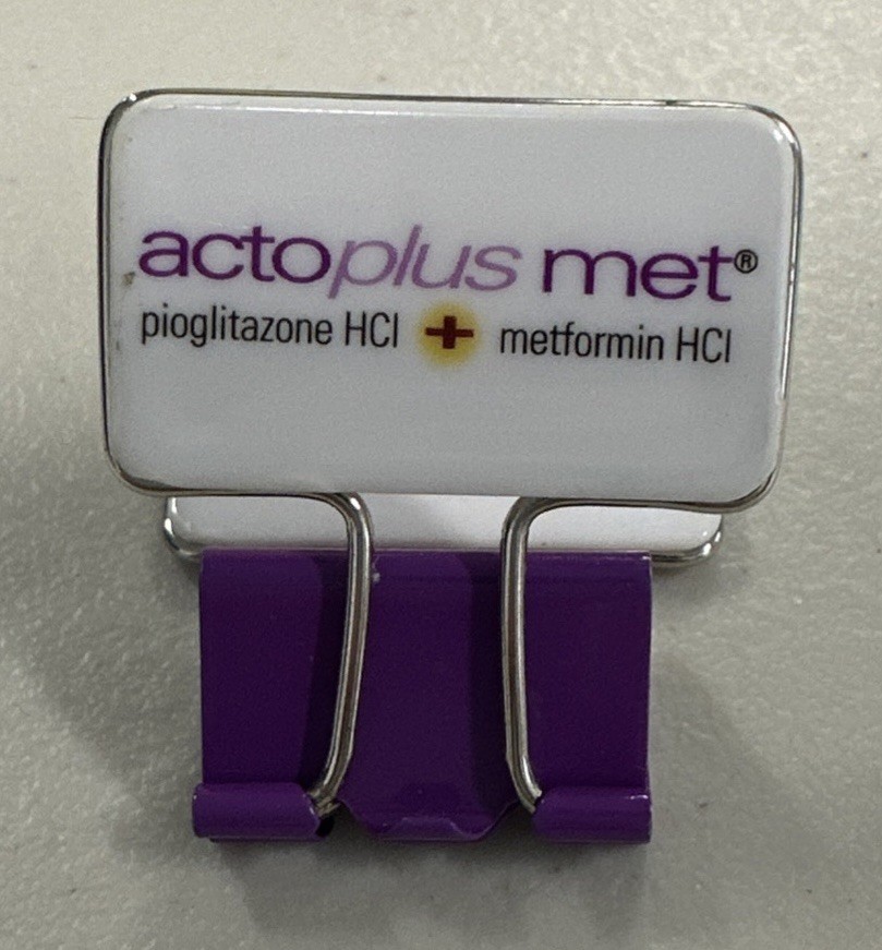 ACTOS Pioglitazone HCI Pharmaceutical Advertisement Paper 1/2” Binder Clip
