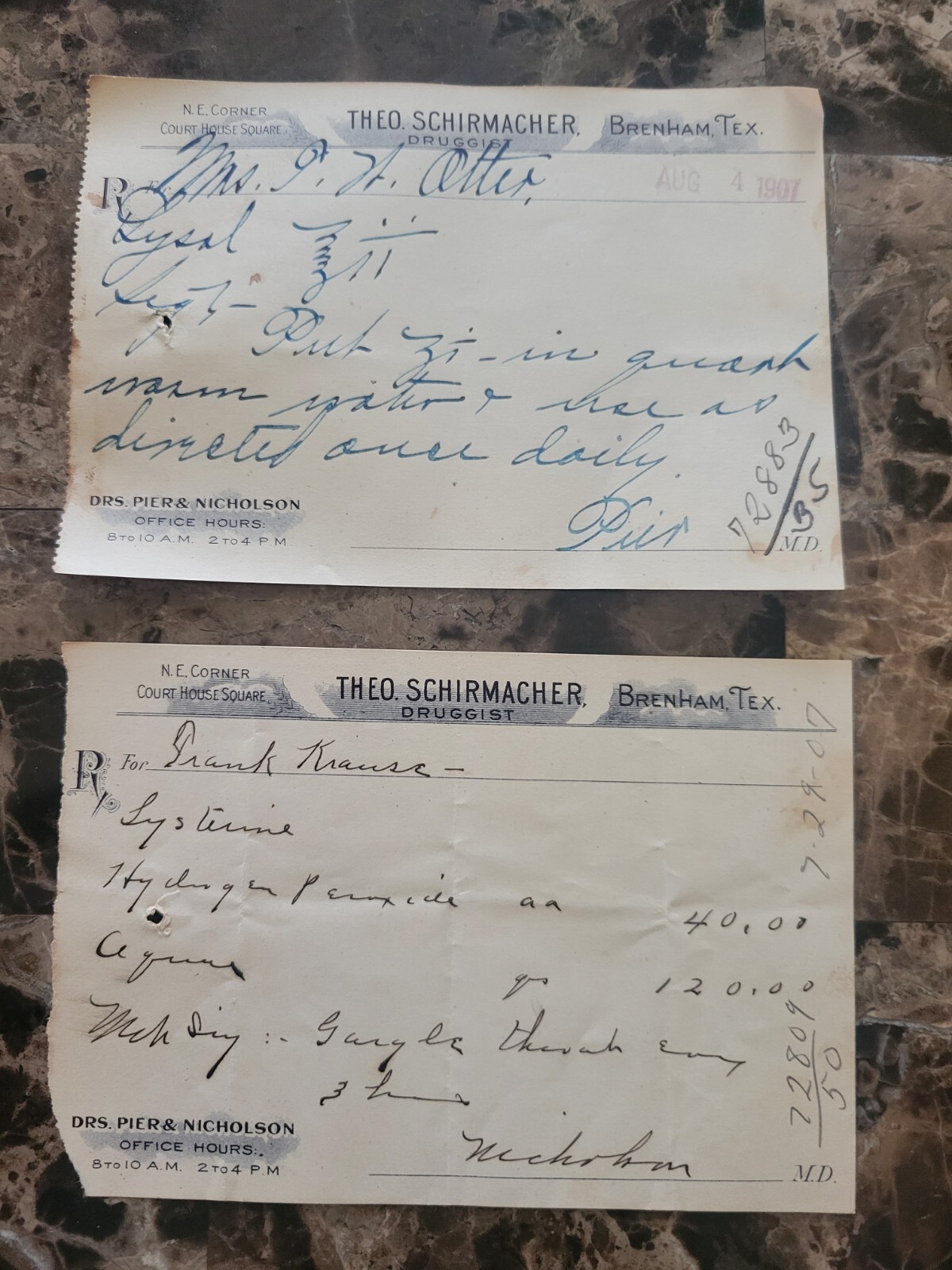 99 serially numbered antique prescriptions (1907) – OPIUM, PAPINE & CODEINE
