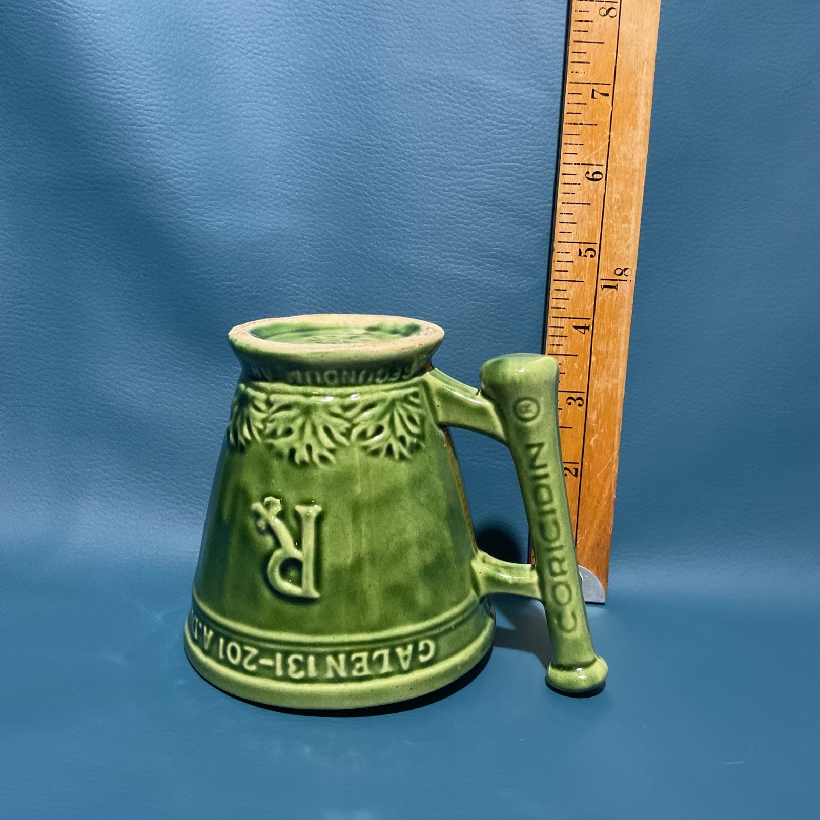Vtg Coricidin RX Pharmacy Adv Mortar & Pestle Mug Schering McCoy Pottery