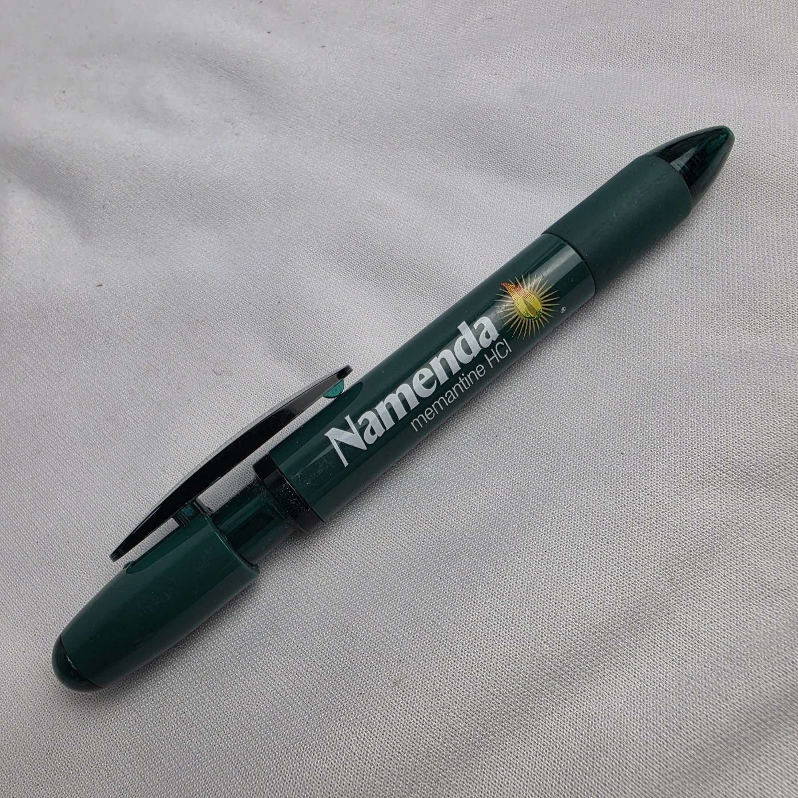 Vintage Green Namenda Drug Rep Pharmaceutical Advertising Ball Point Pen Working