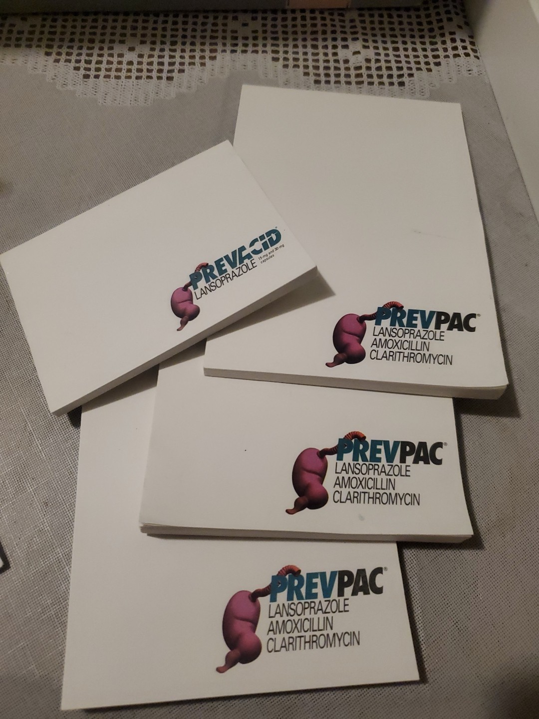 VTG Prevacid & Prevpac Post-it Note Lot Merck Stomach Illustration Drug Rep Swag