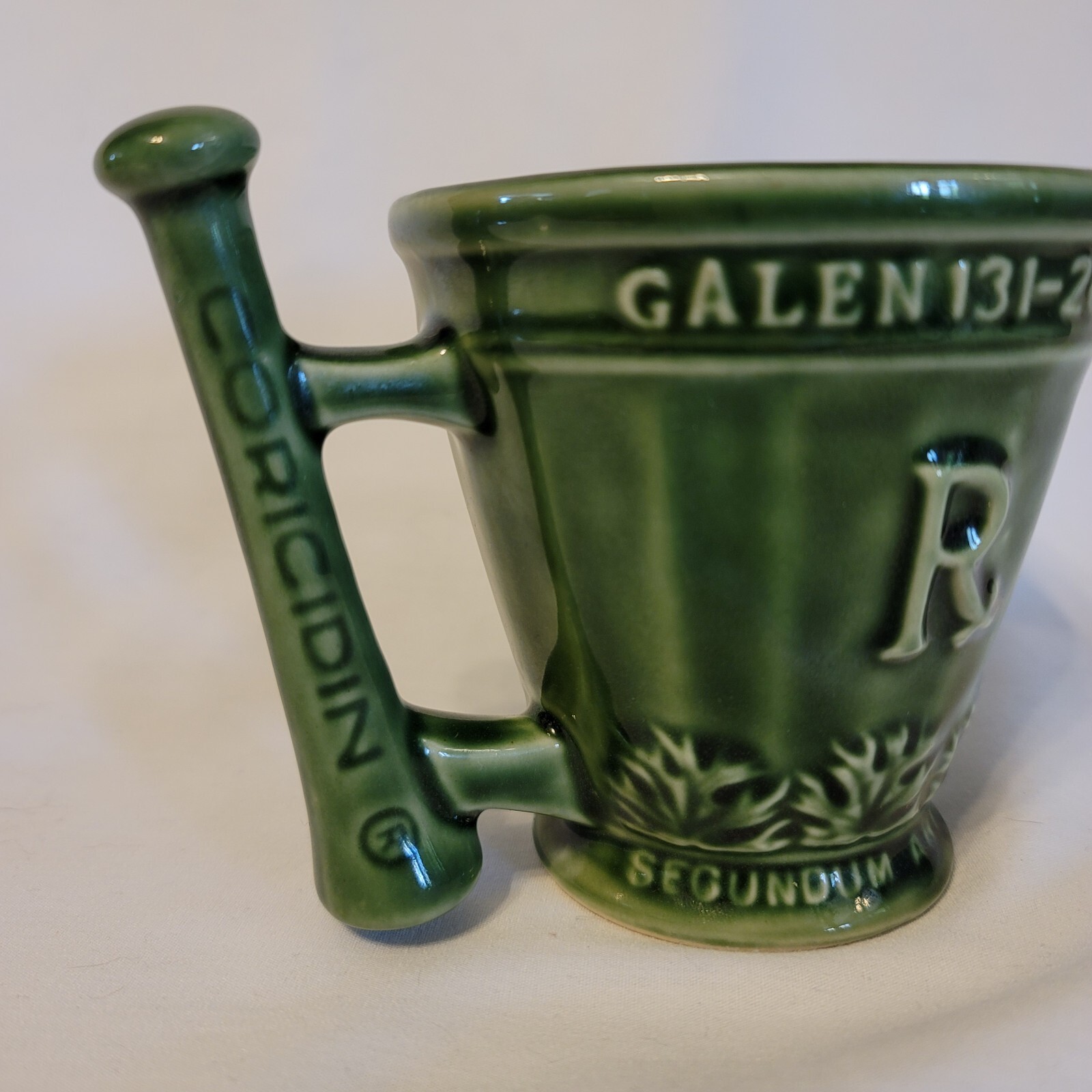 Vintage Schering Medicine Drug Store Ceramic Mug Pharmacy Rx Ad Display