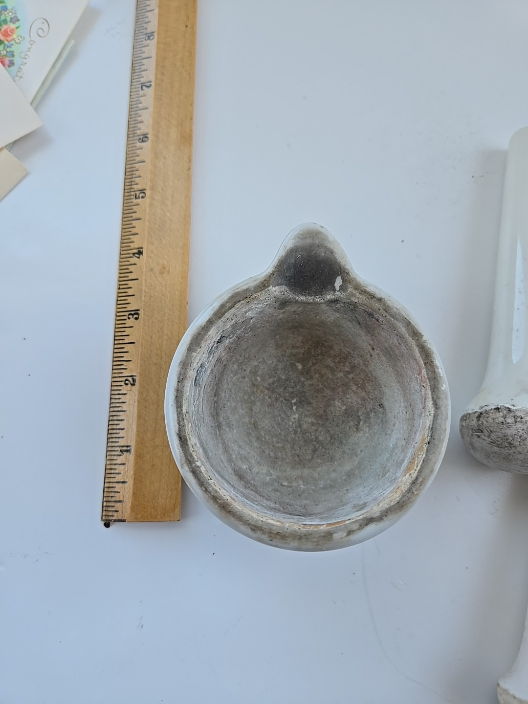 COORS Vintage Mortar & Pestle Porcelain Set Spout Science Lab Made In the U.S.A.