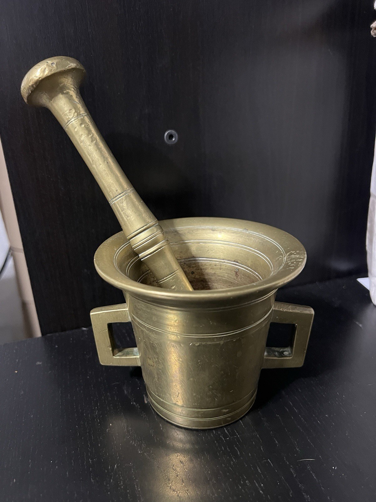 Vintage/Antique? Heavy Brass Large Mortar and Pestle Apothecary