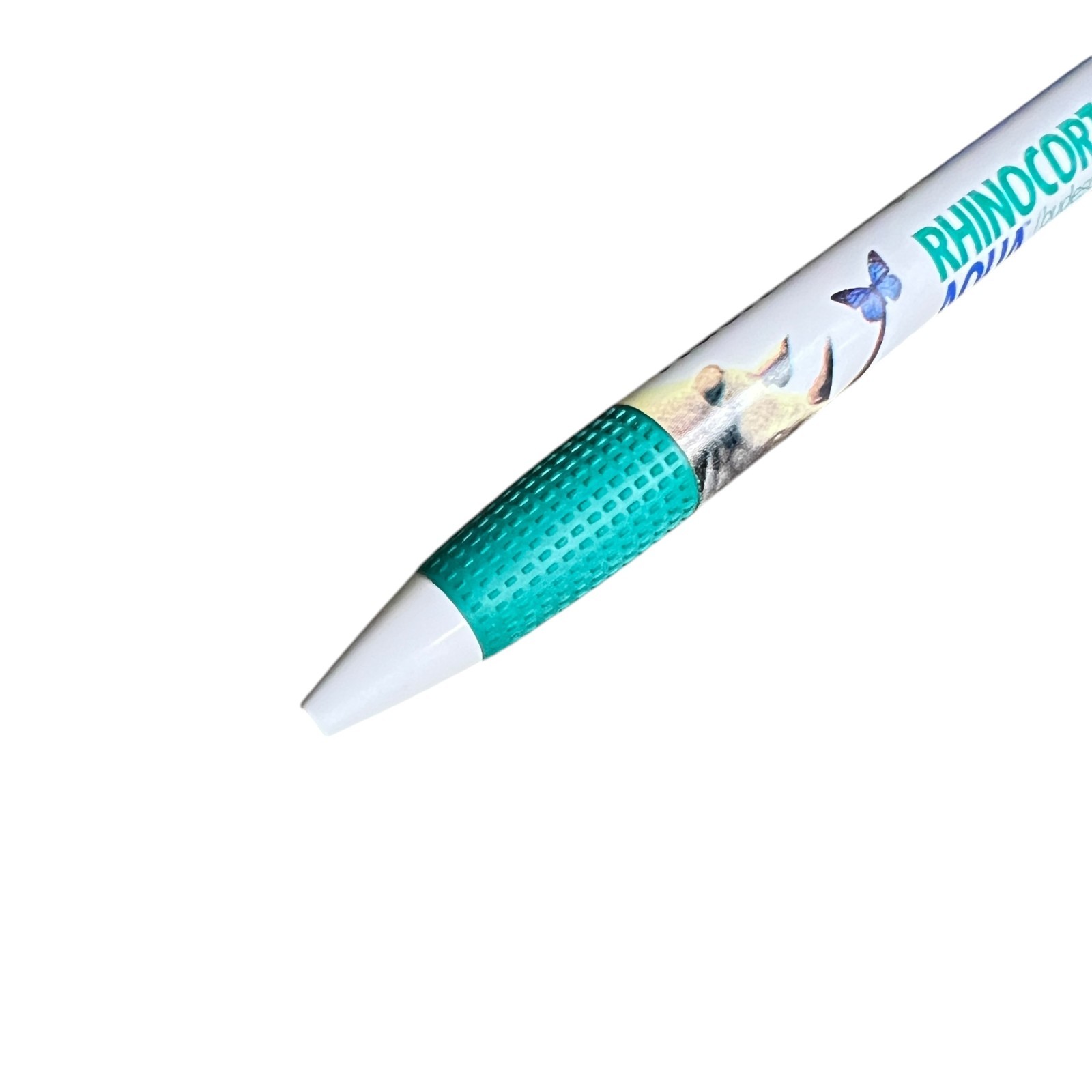 Rhinocort Aqua Budesonide Pharma Promo Pen Rhino Butterfly Graphic Spain Teal