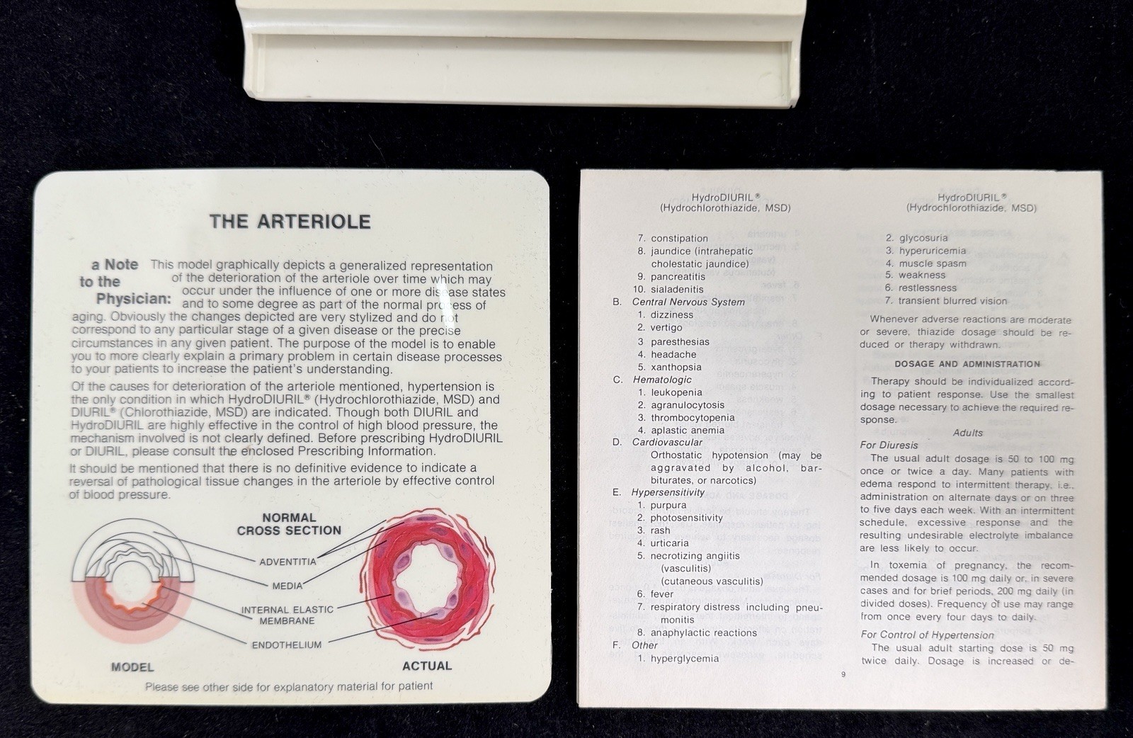 Merck MSD Diuril Advertising 3D Model Vein Artery 1976 Anatomical Sales Sample