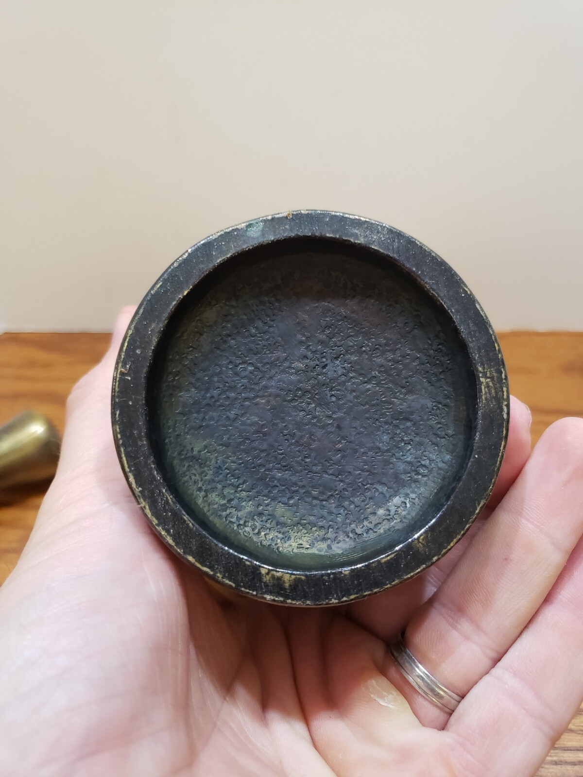 vintage 1976 Schering metal Mortar and Pestle 14th Edition Bicentennial