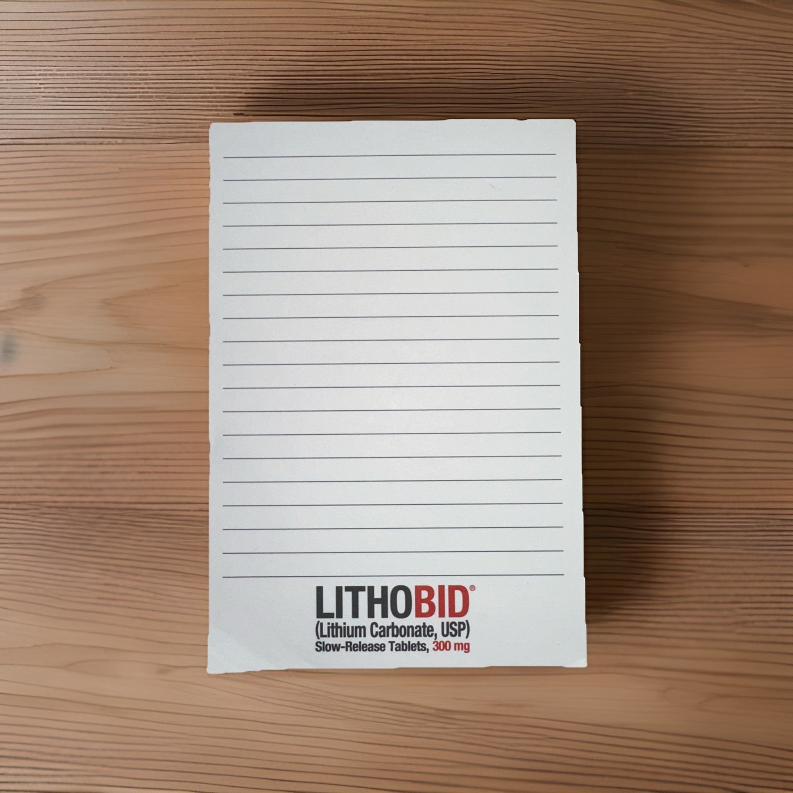 Vintage LITHOBID Drug Rep Promo ~4×6” Post-it Note Pad – 15 Sheets Remain