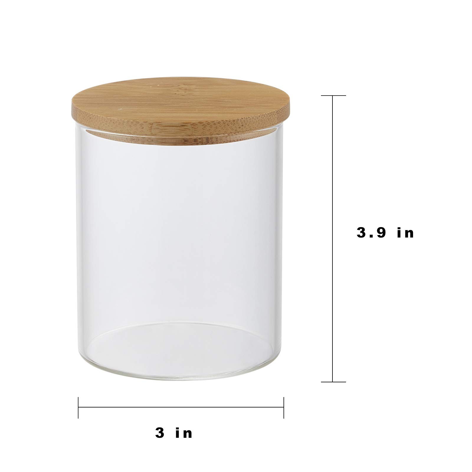 INIUNIK Glass Qtip Holder with Vanity Tray, Apothecary Jars Bathroom Accessor…