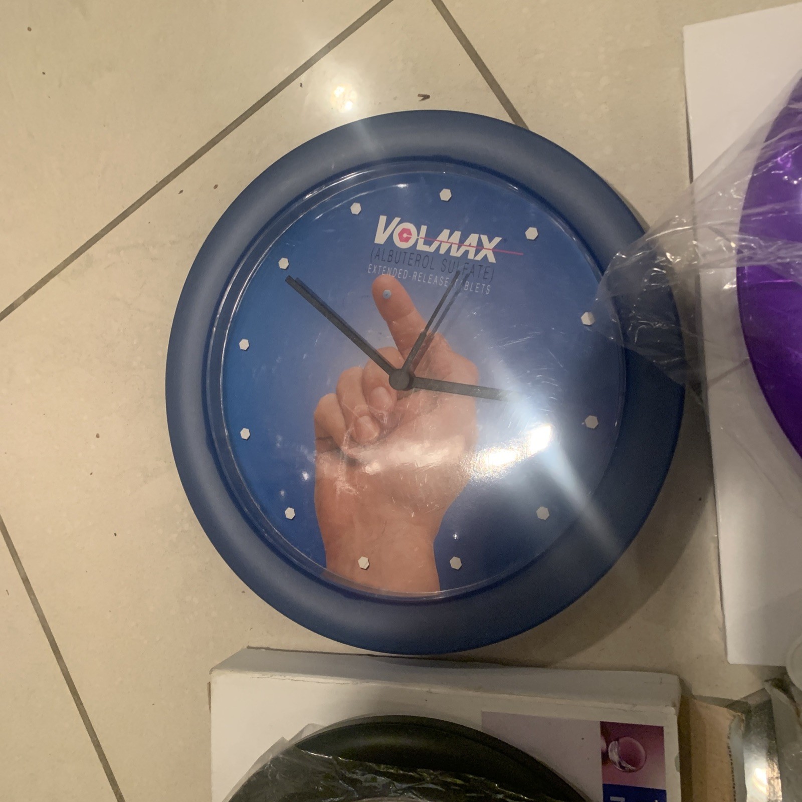 (1)Vintage Pharma Drug Rep Clock Volmax, Advair, Synthroid, Ditropan Choose One