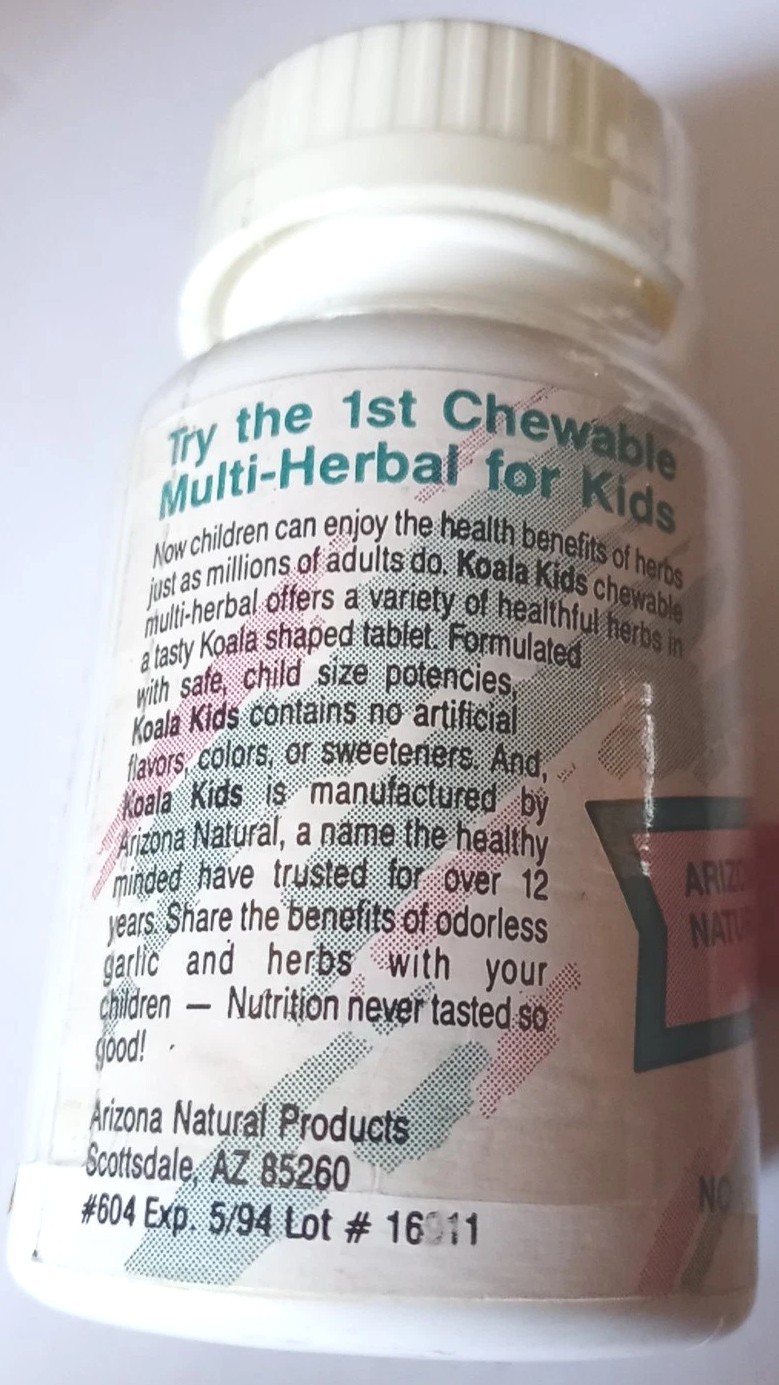 Vintage Multi Herbal Chewable Koala Kids All Natural Unopened 05/94