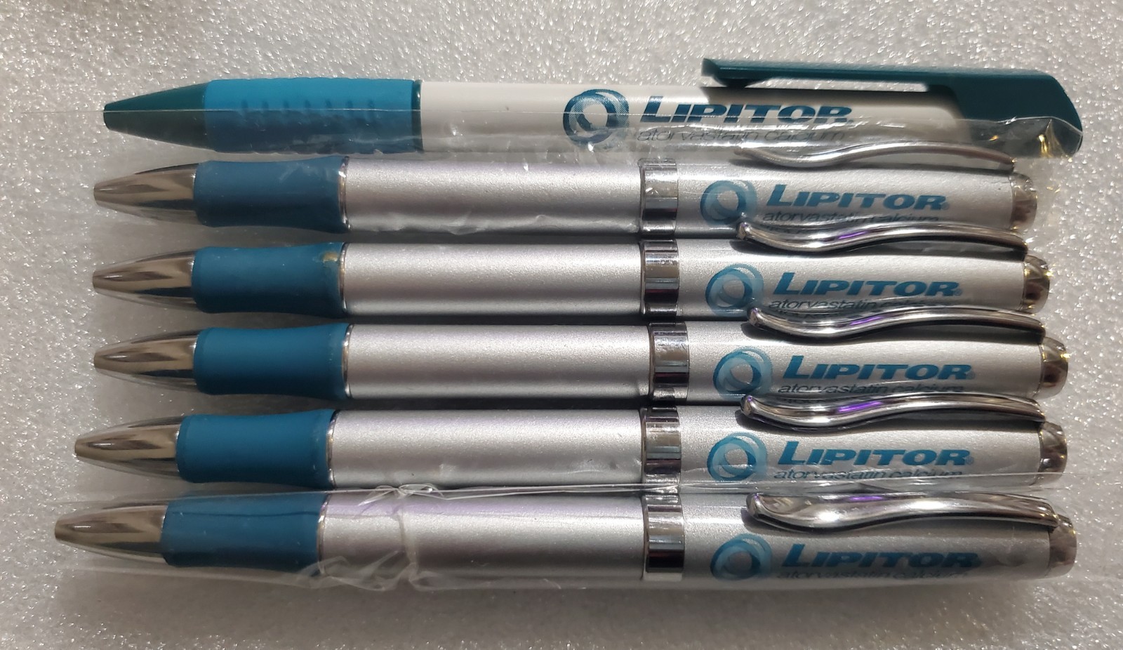 6 Working LIPITOR Pfizer Atorvastatin PHARMACEUTICAL DRUG REP Metal PENS