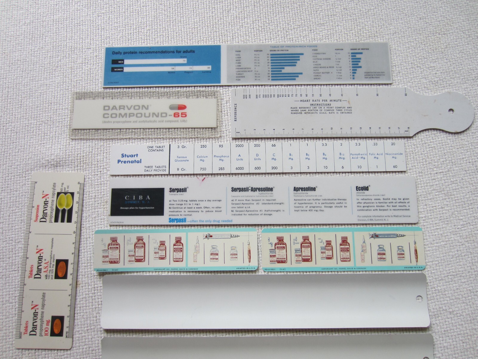 lot of 10 vintage PHARMACEUTICAL PHARMACY Promo DRUG ADVERTISEMENTS, 1961 to 70s