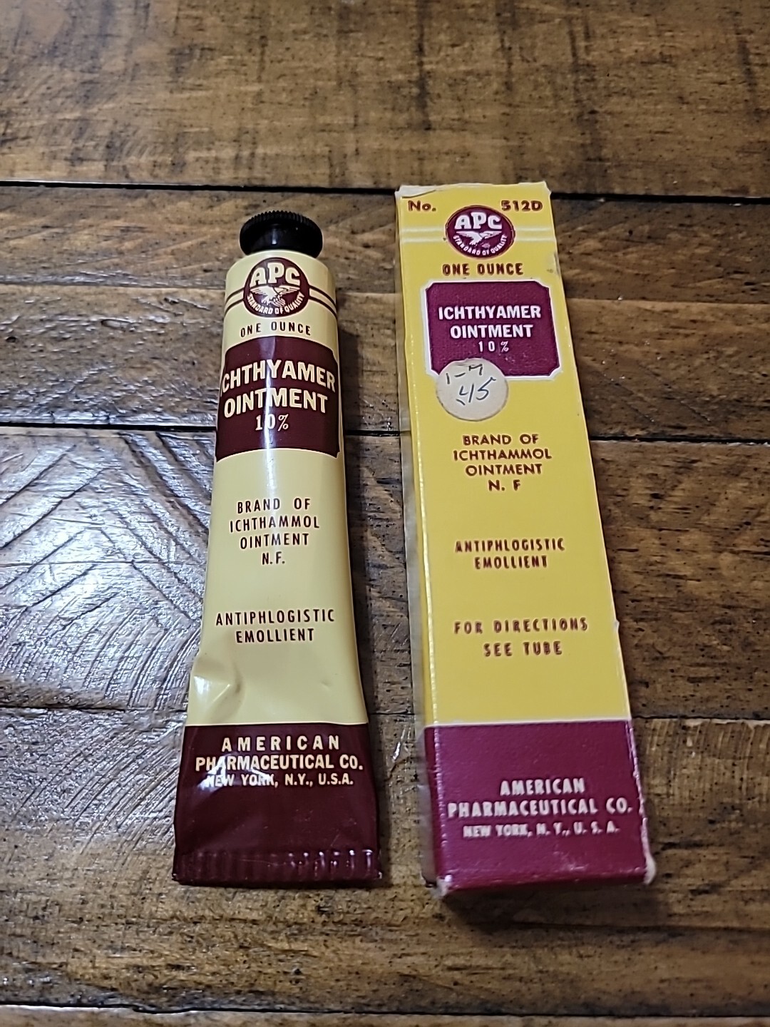 Vintage APC AMERICAN PHARMACEUTICAL COMPANY Zinc Oxide Ointment Tube NEW YORK NY